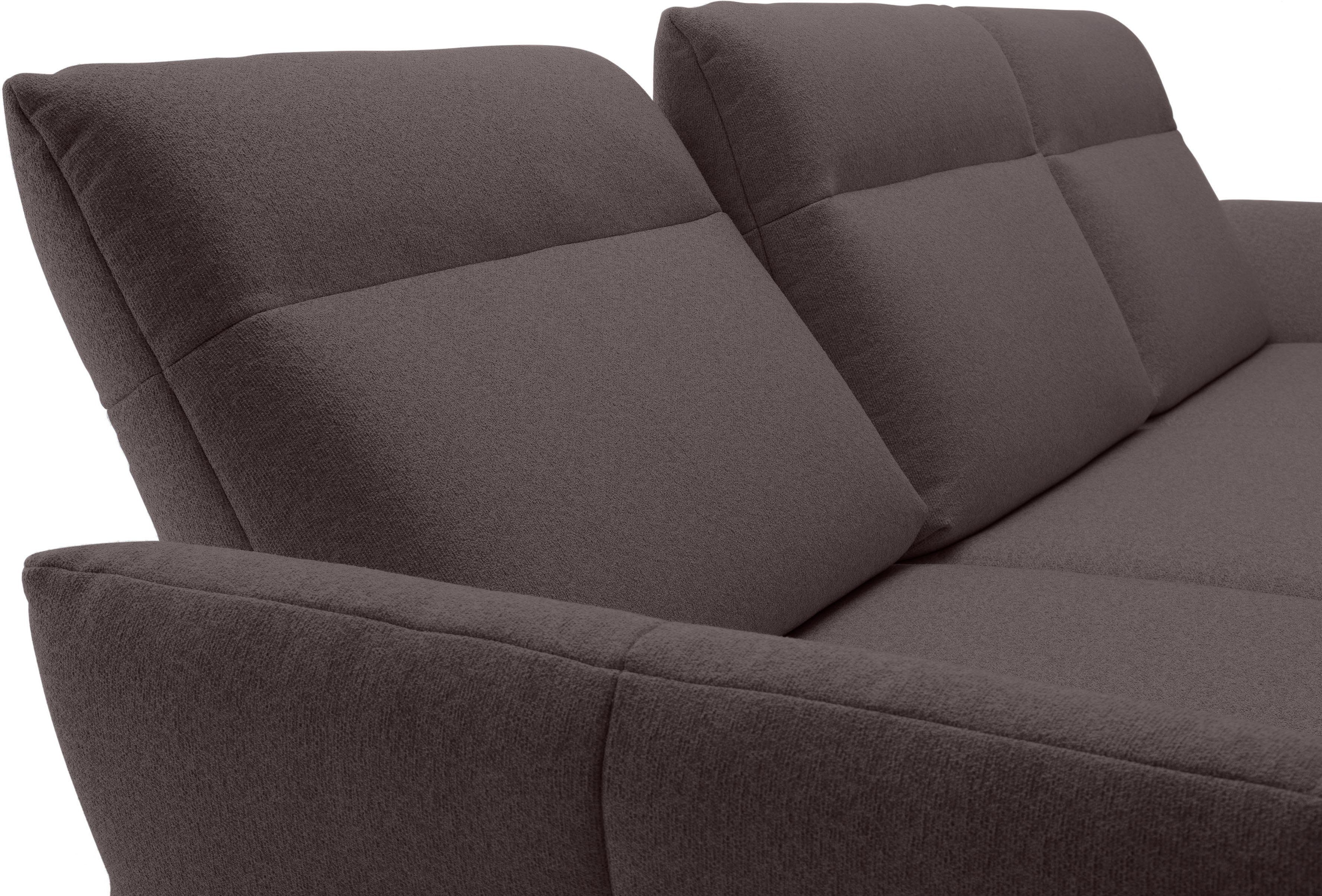 Creation BY ROLF BENZ Hoekbank CR.460 Sokkel in eiken, onderstel in umbra grijs, breedte 338 cm