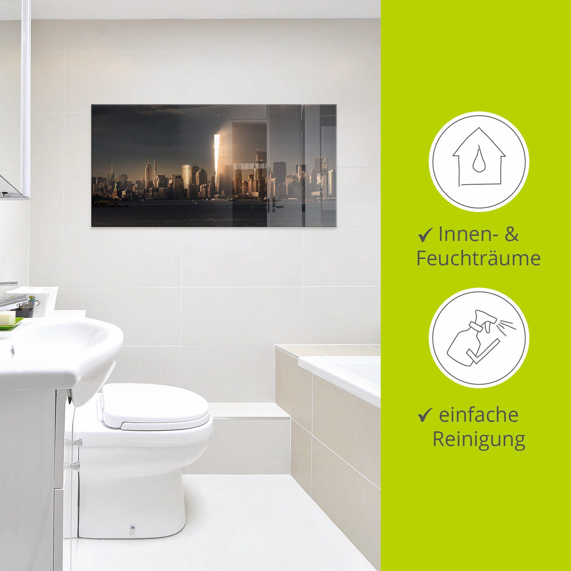 Artland Print op glas New York skyline I in verschillende maten