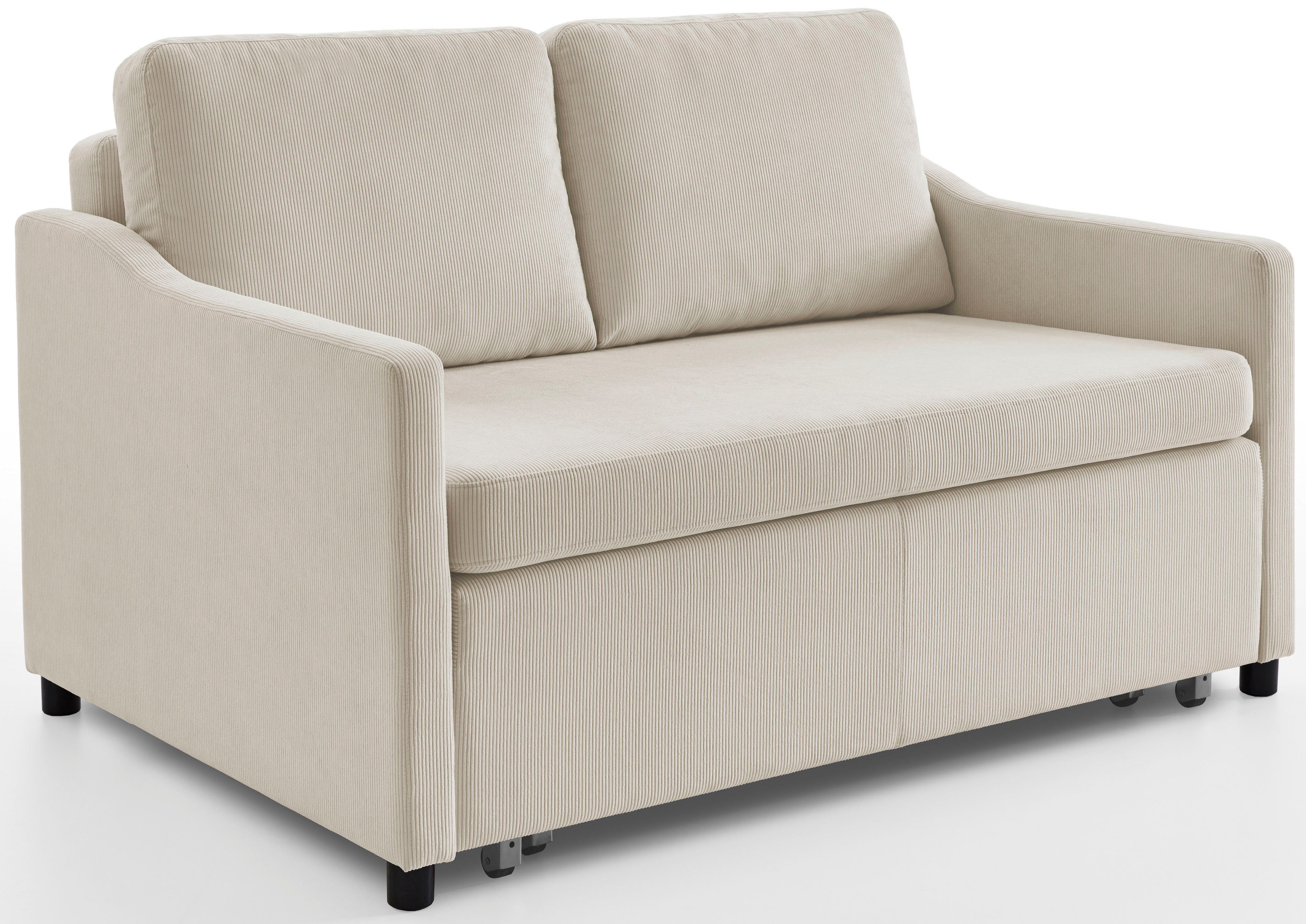 ATLANTIC home collection Slaapbank Anella met cordbekleding, met slaapfunctie, vrij plaatsbaar