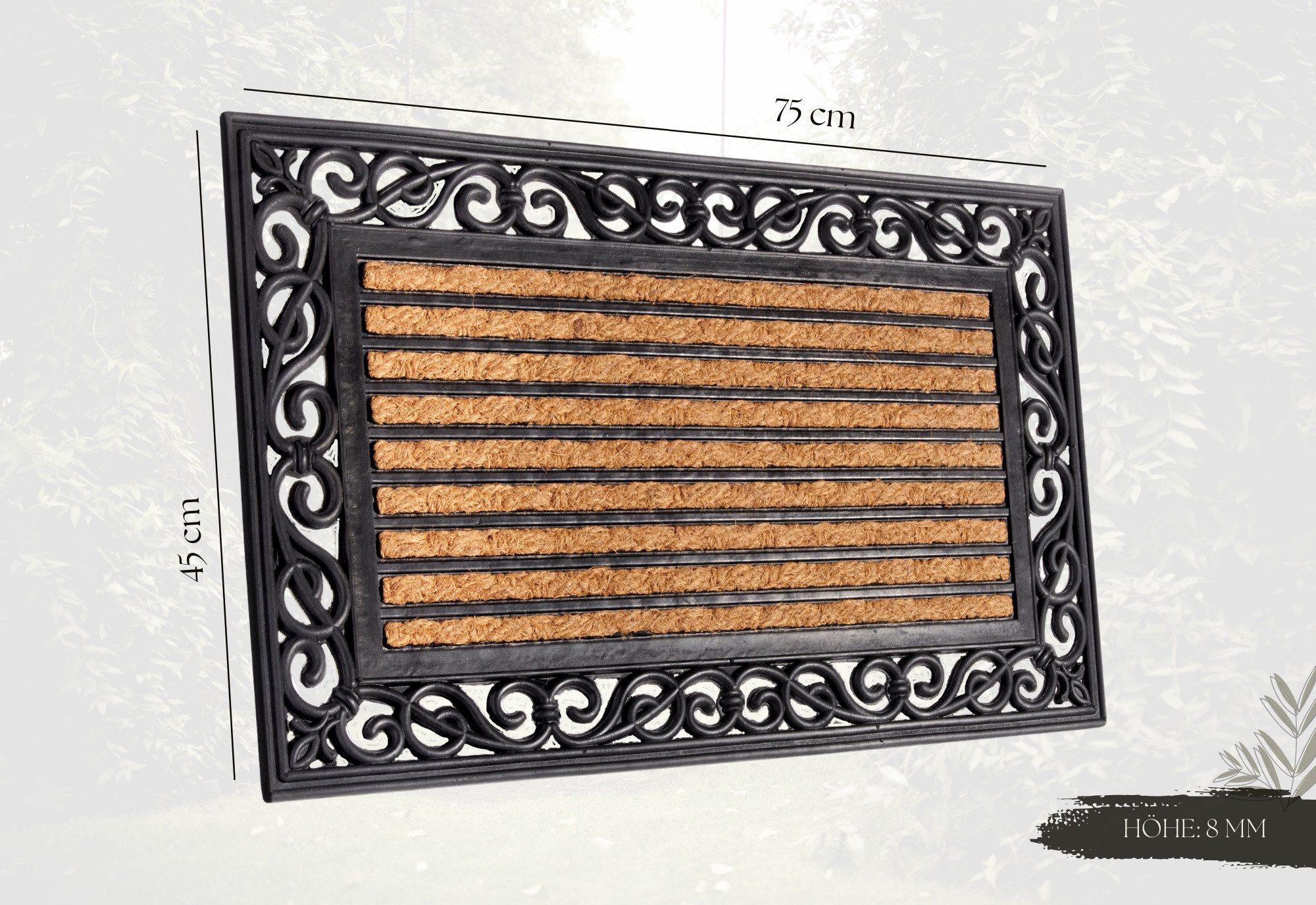 HANSE Home Mat Mix Mats Gummi Kokos Panama, deurmat Slijtvast, onderhoudsvriendelijk, robuust, weerbestendig, UV-bestendig