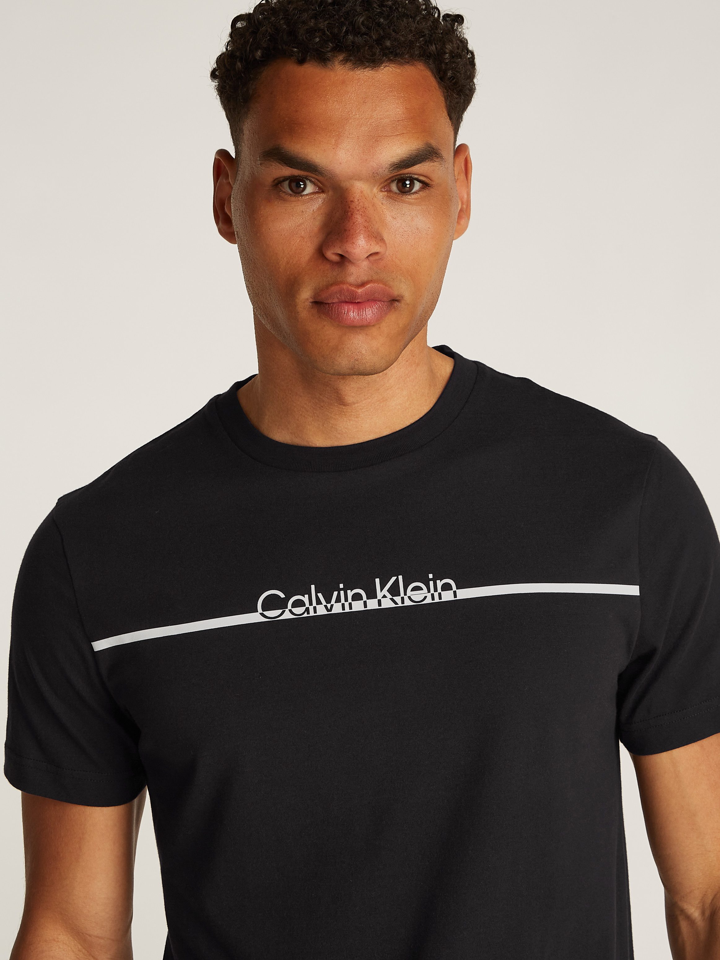 Calvin Klein Shirt met ronde hals SPLIT LINE LOGO T-SHIRT