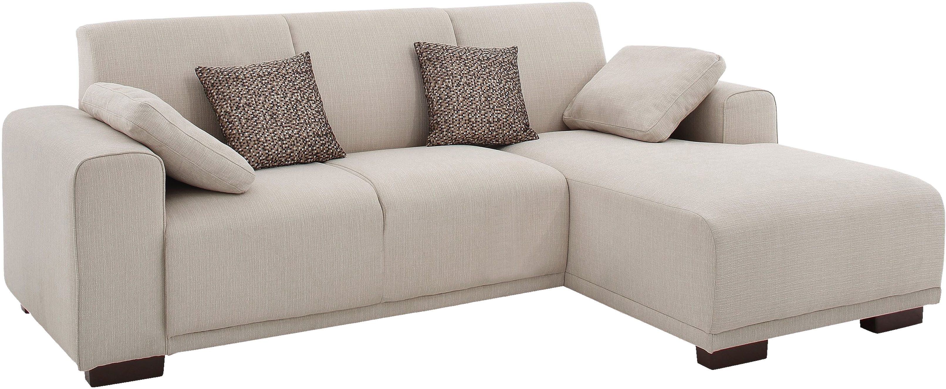 Home affaire Hoekbank BORNHOLM L-vorm met chaise longue, afmetingen B/D/H: 234/162/85 cm Recamiere links of rechts bestelbaar, golfvering, inclusief 2 kussens