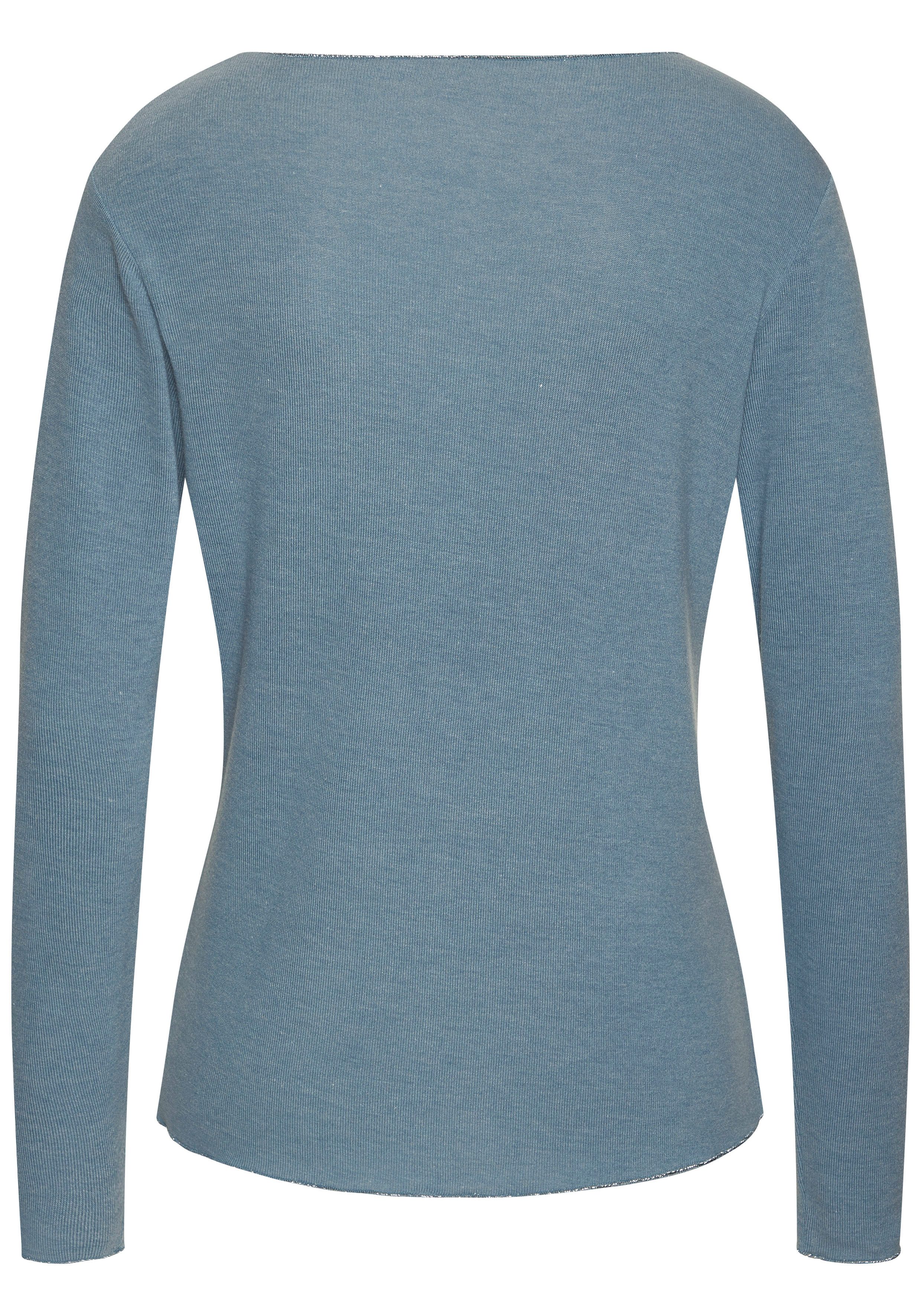 Lascana Shirt met lange mouwen Met fijne glinsterende afwerking