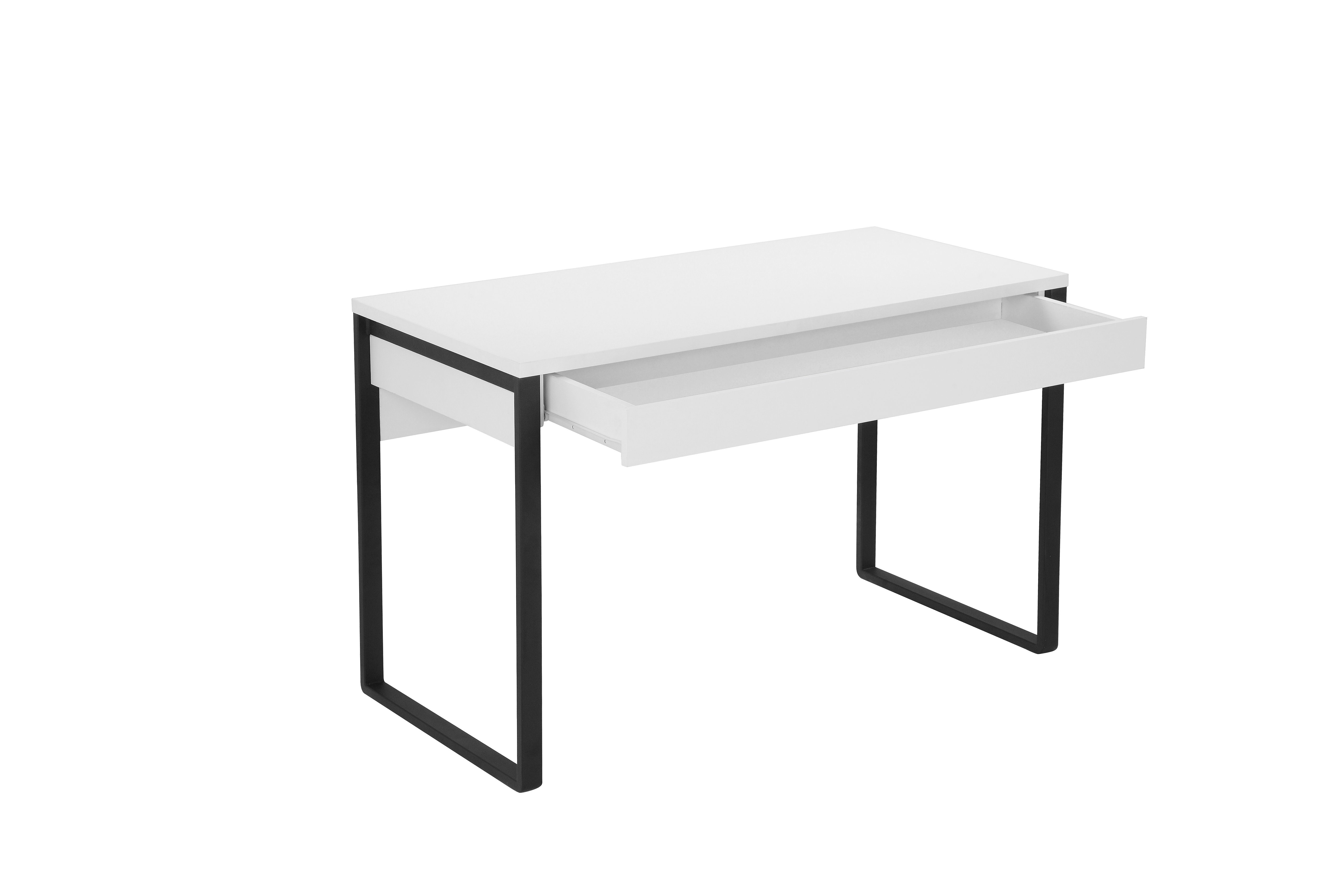 Places of Style Bureau Moid, Computertafel in modern design, Breedte 120/140/160 cm, met metalen poten & lade