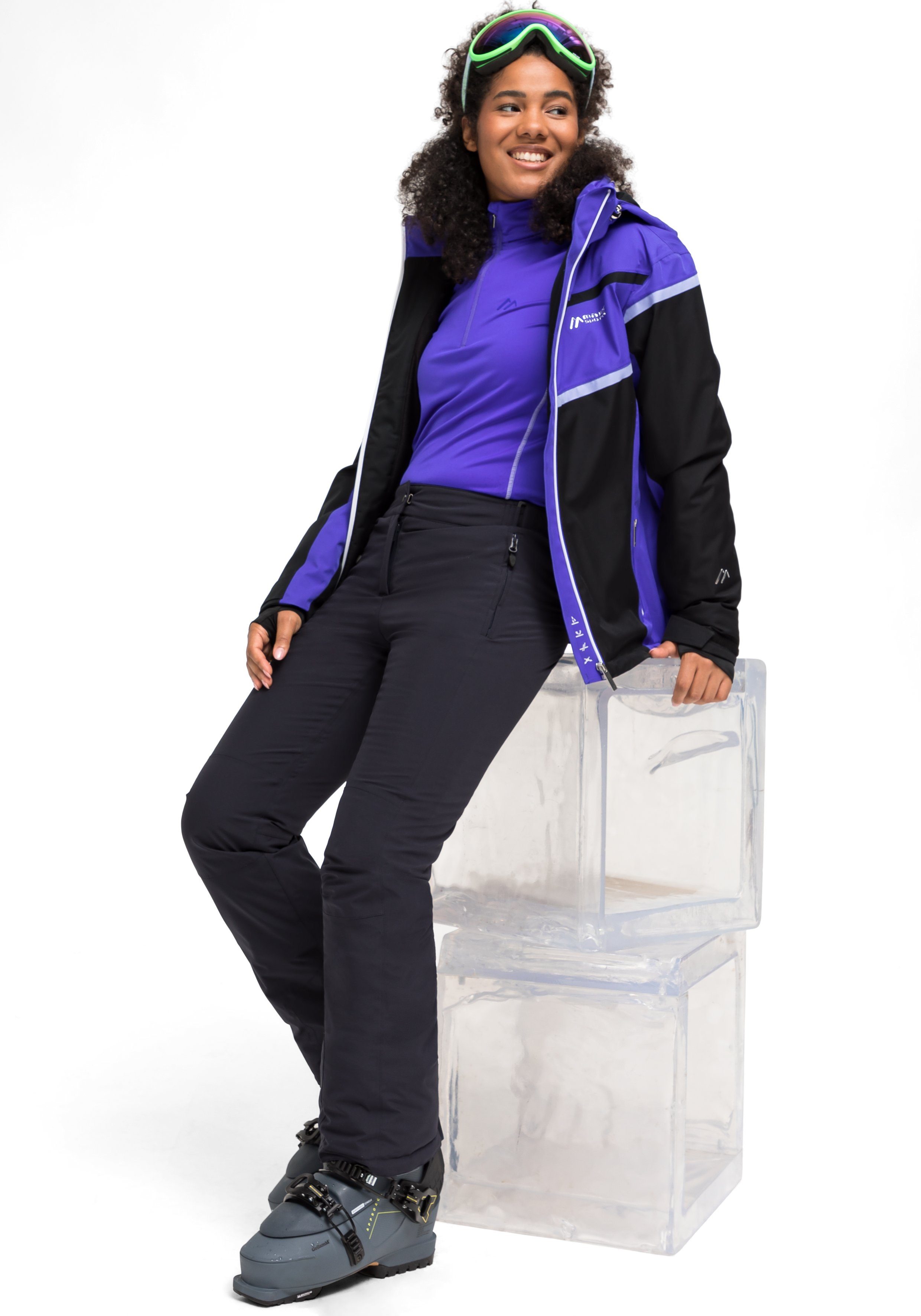 Maier Sports Skibroek Vroni slim Dames sneeuwbroek, wind- en waterdicht, 2 ritszakken, slim fit