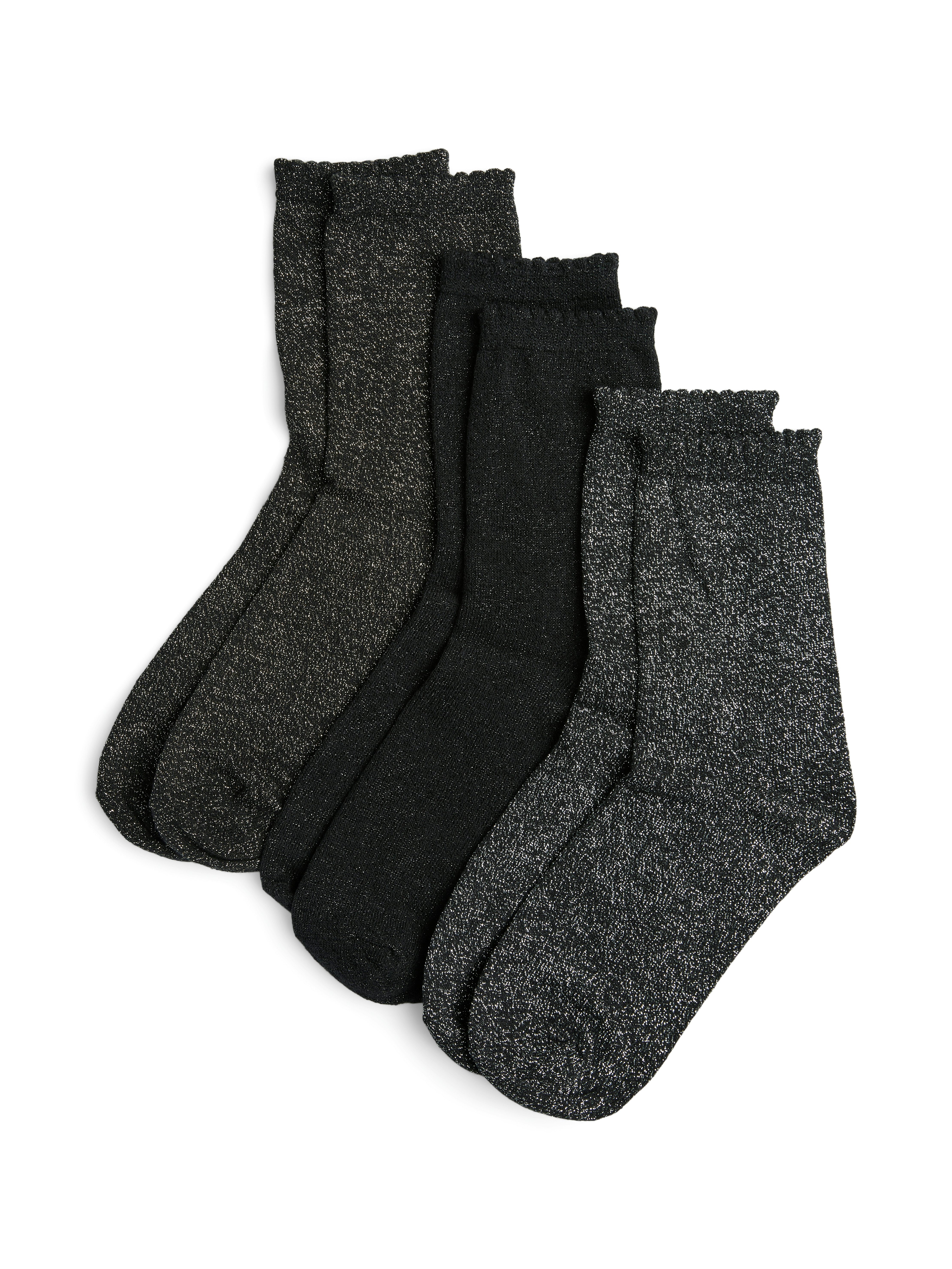 pieces Sokken PCSEBBY GLITTER LONG 3-PACK SOCKS NOOS (set, 3 paar)