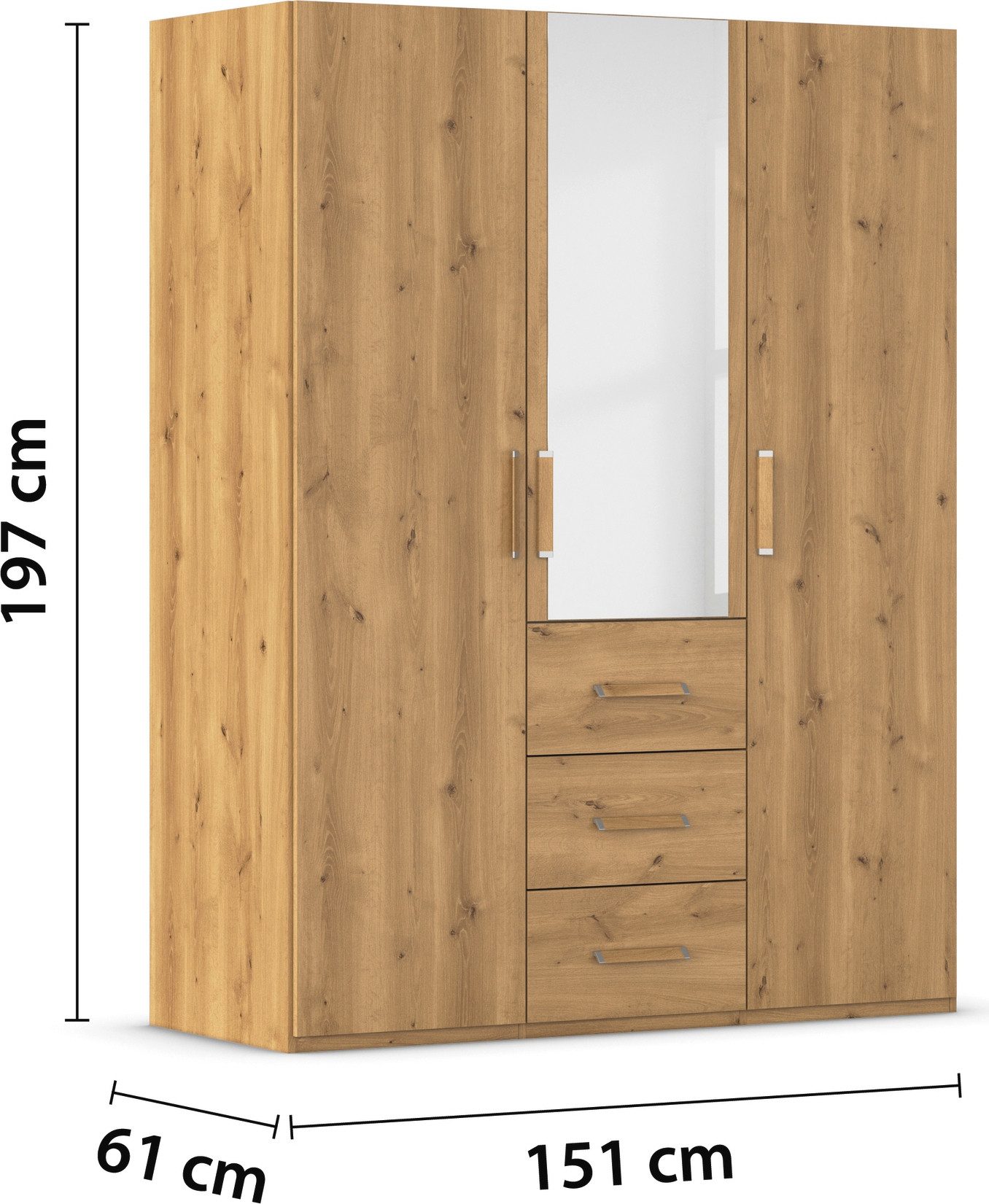 rauch Slaapkamerserie Compleet slaapkamer EVELYN Kast en bed in 2 breedtes, nachtkastje met paneel MADE IN GERMANY (set, 3-delig)