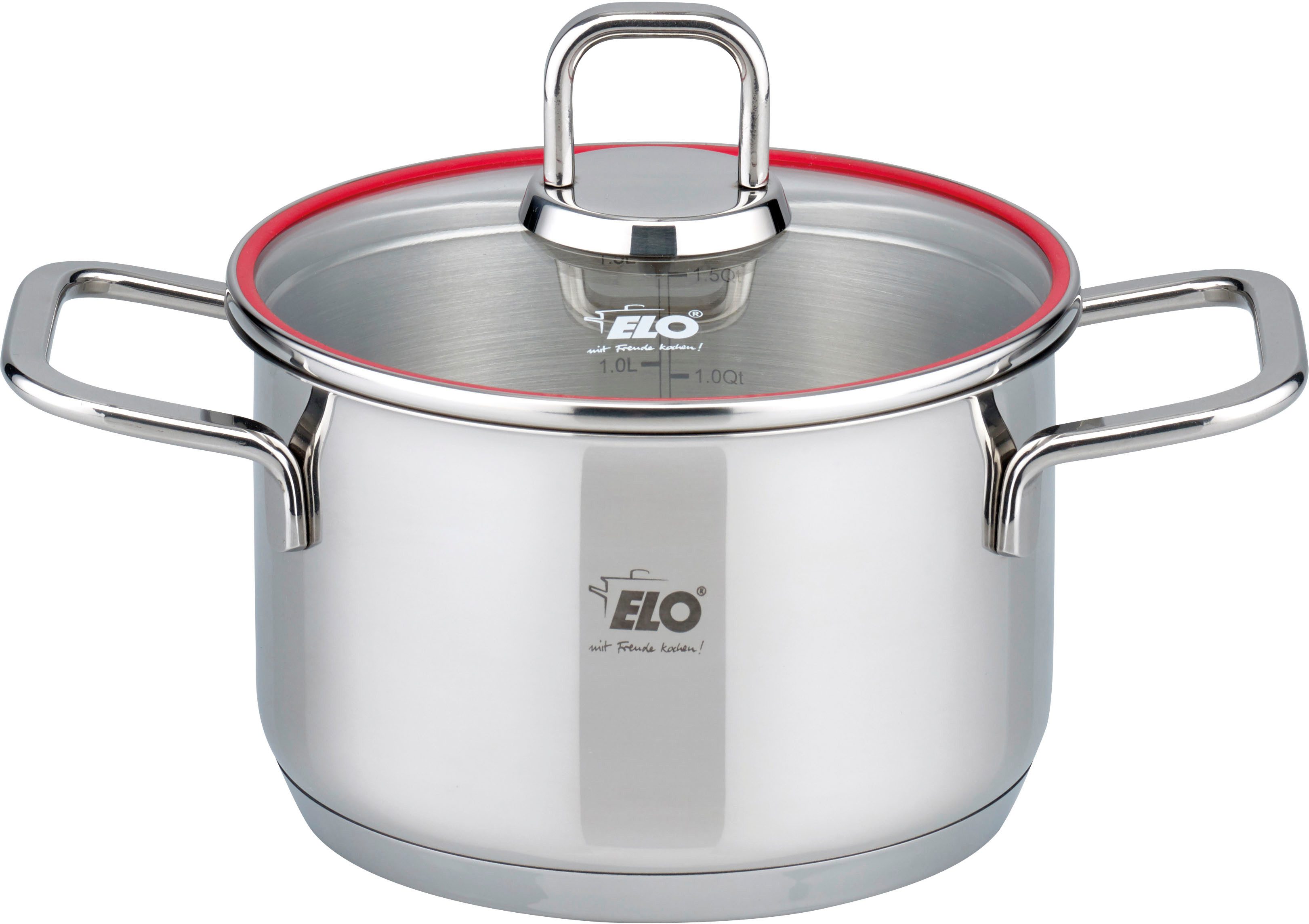 Elo Pannenset Excellent incl. onderzetter, met literschaal, inductie (set, 6-delig)