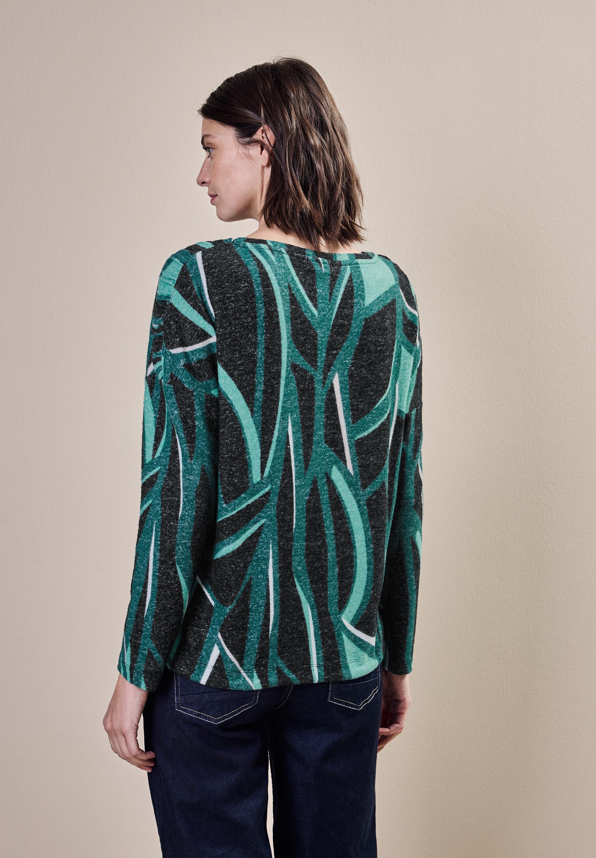 Cecil Shirt met lange mouwen met grafisch patroon