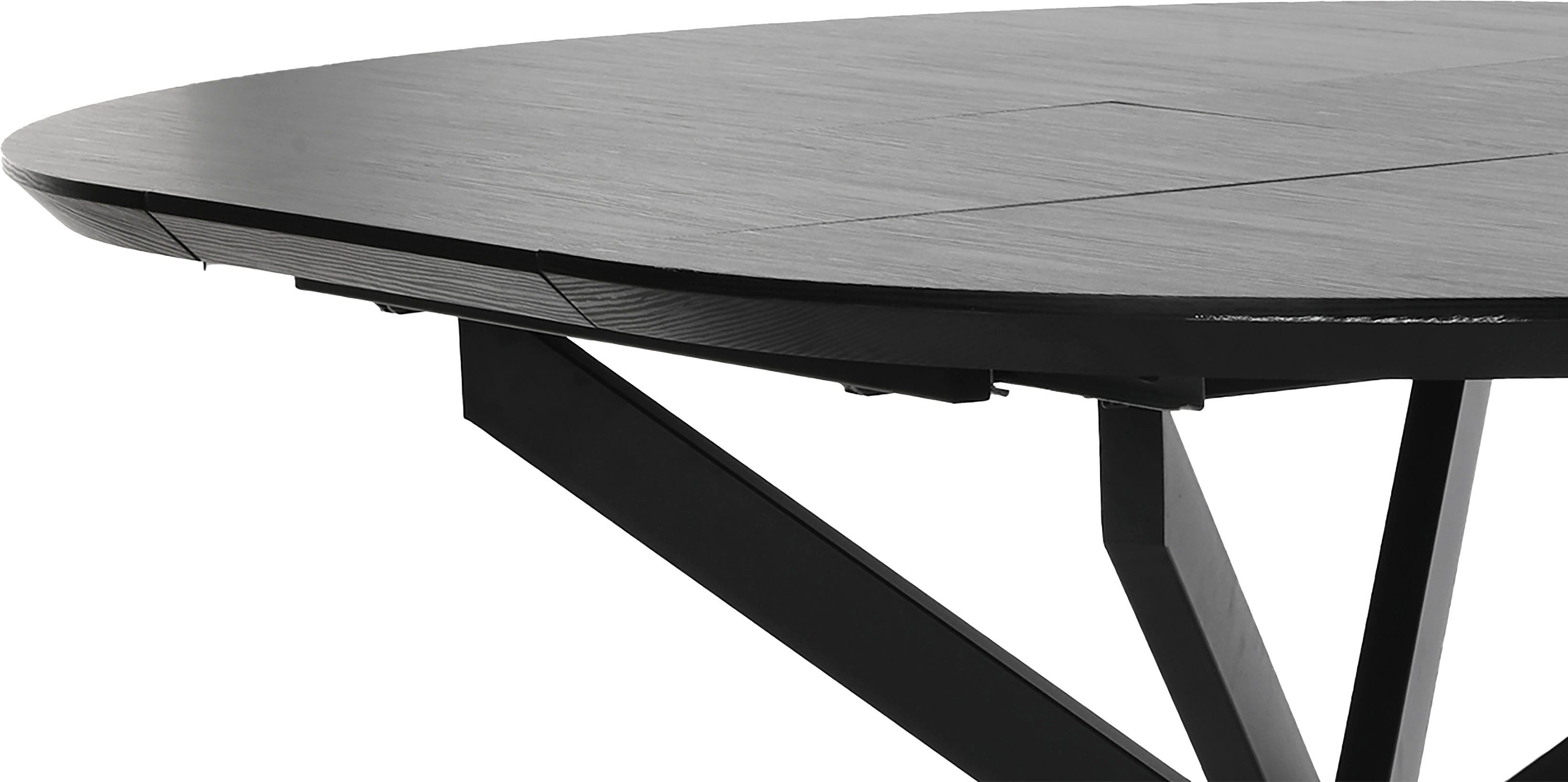 byLIVING Eettafel Oregon Uittrek 120-160 cm, met Zwitserse rand, eiken-look zwart