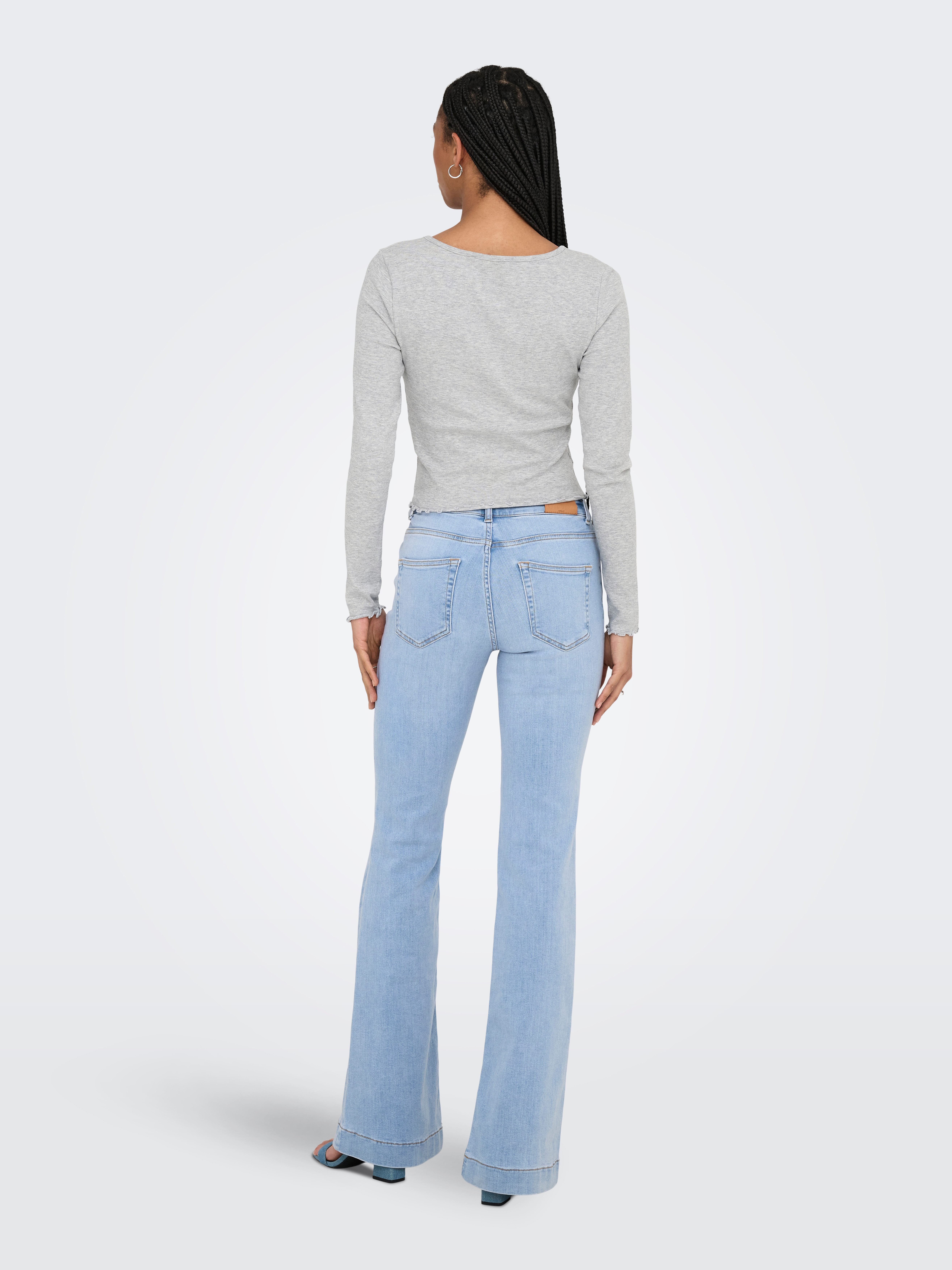 Only Shirt met lange mouwen ONLBETTY L/S V-NECK TOP CC JRS