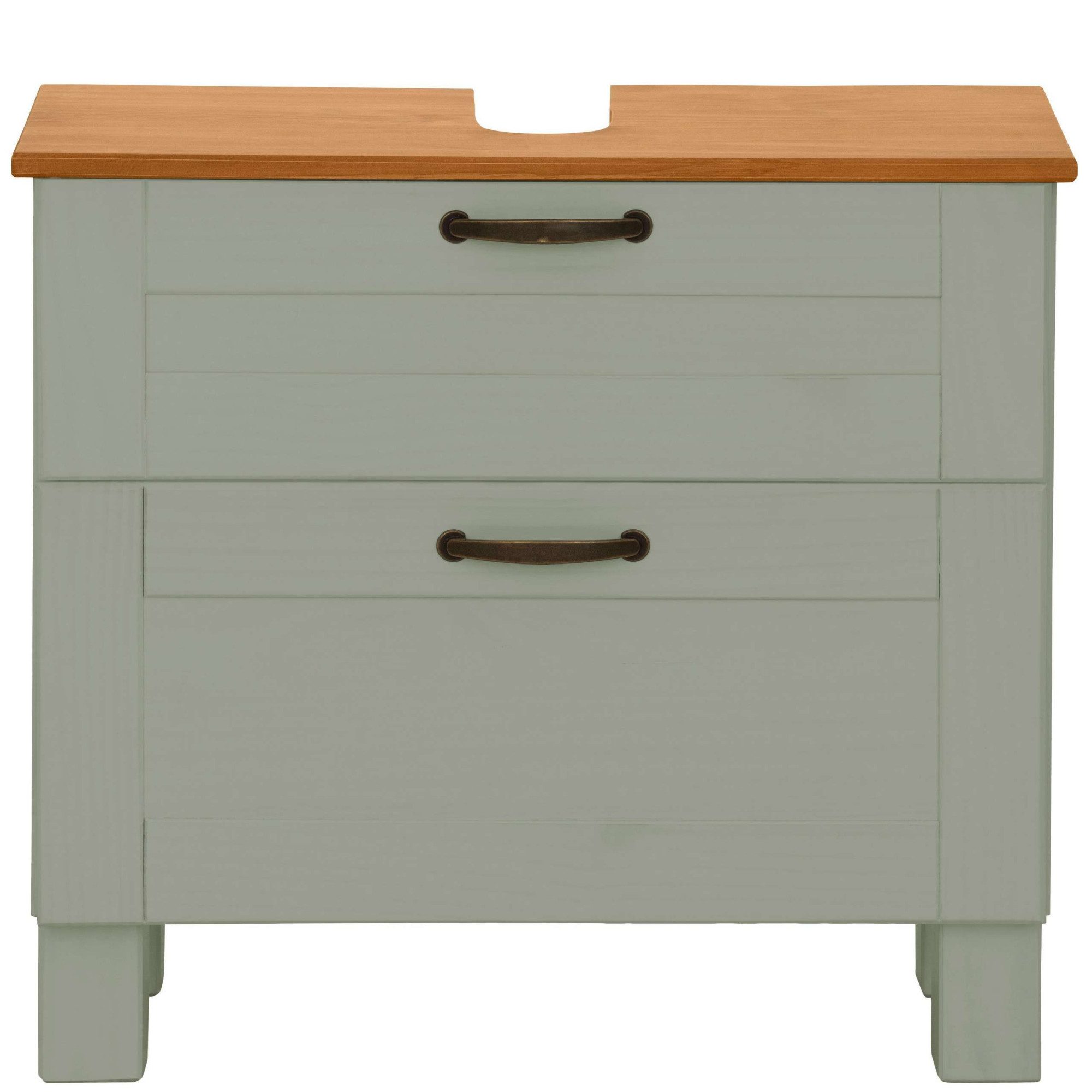 Home affaire Wastafelonderkast Rodby Massief, FSC®-gecertificeerd hout, grepen metaal, breedte 60 cm, hoogte 55 cm