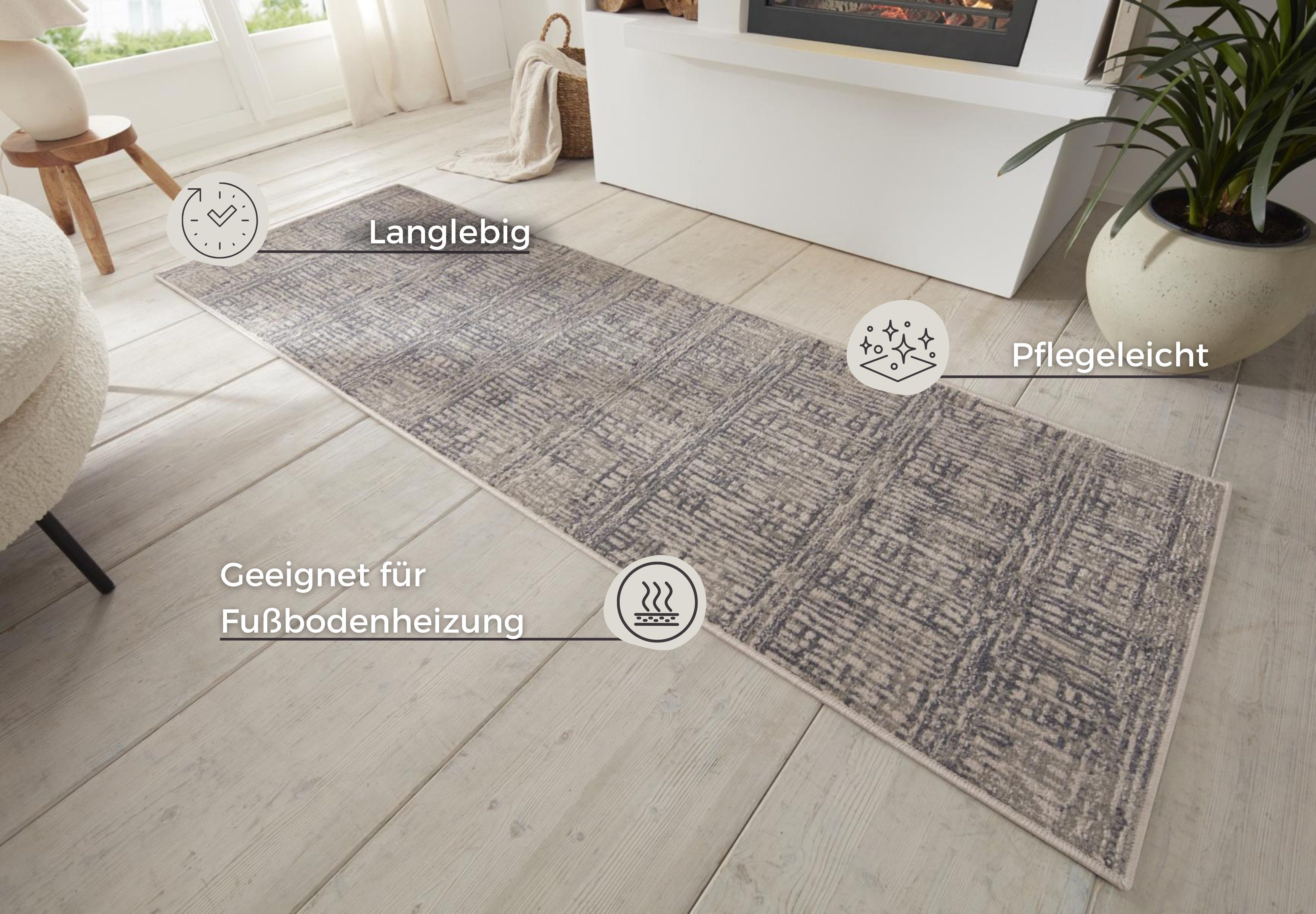 HANSE Home Vloerkleed Sole Kortpolig, loper, vintage, woonkamer, slaapkamer, eetkamer, gang