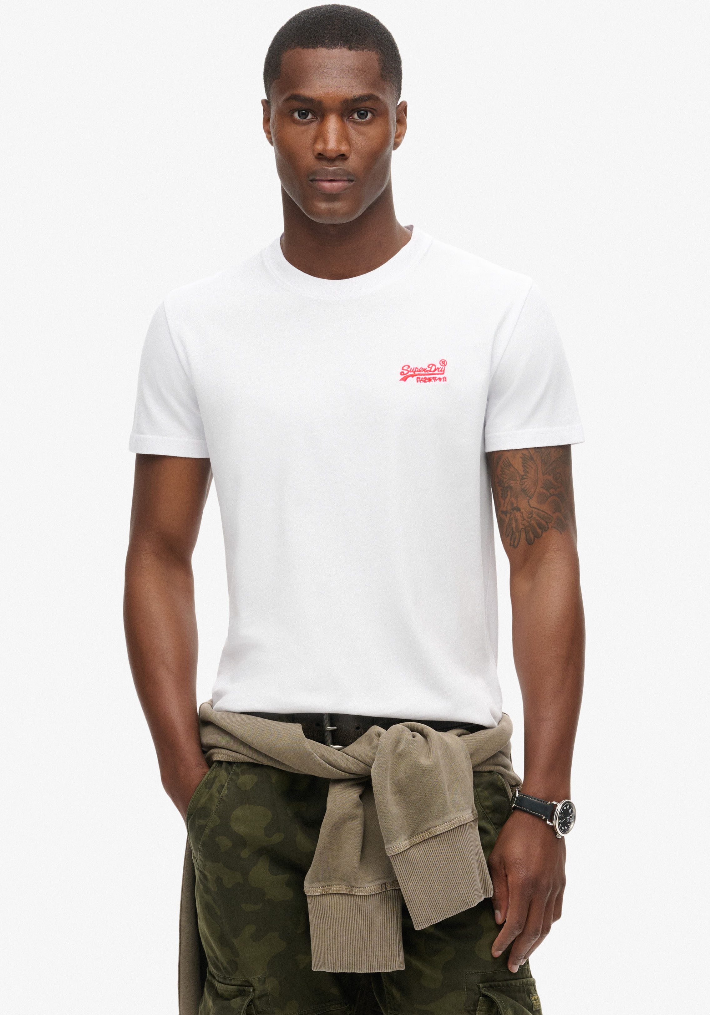 Superdry Shirt met ronde hals ESSENTIAL LOGO EMB TEE