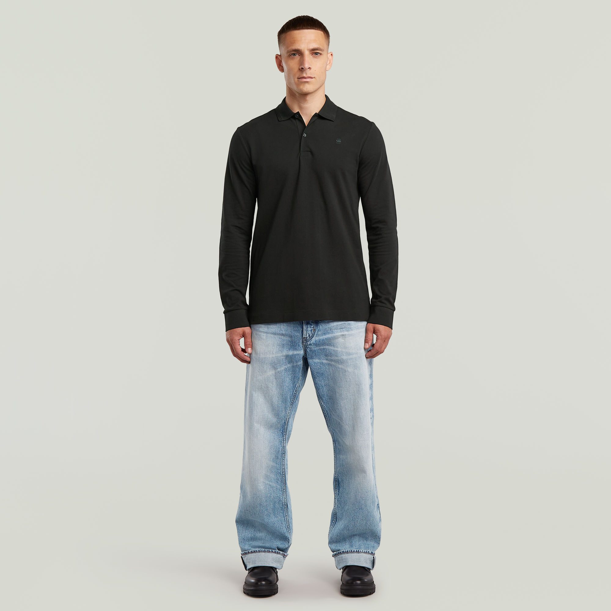 G-Star RAW Poloshirt Dunda Slim Polo lange mouwen, met logo