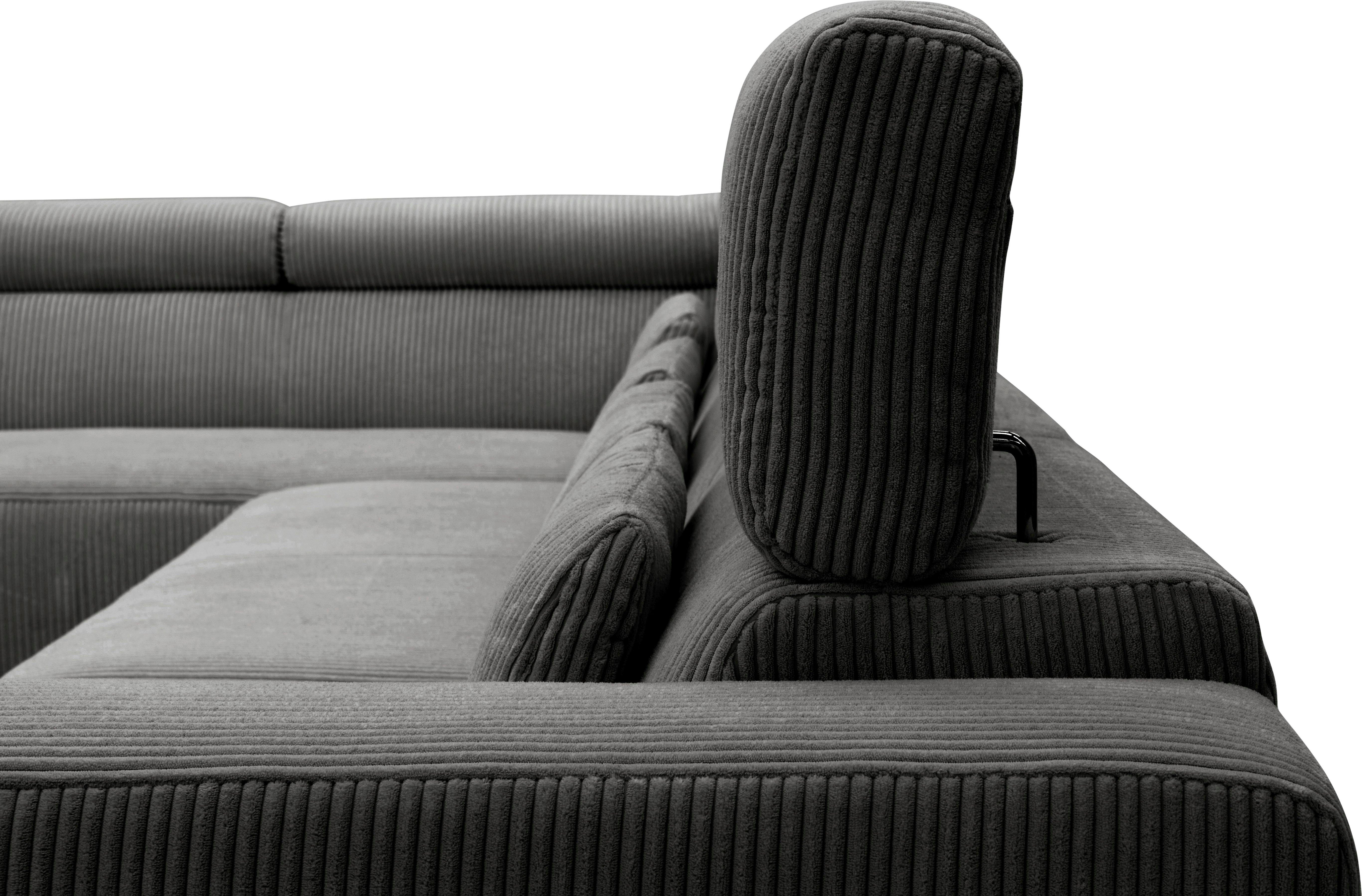 DOMO collection Zithoek Brandon Sitzbelastung 140 kg, mit Nierenkissen, U-Form met hoofdsteunverstelling, optionele zitdiepteverstelling, u-vorm