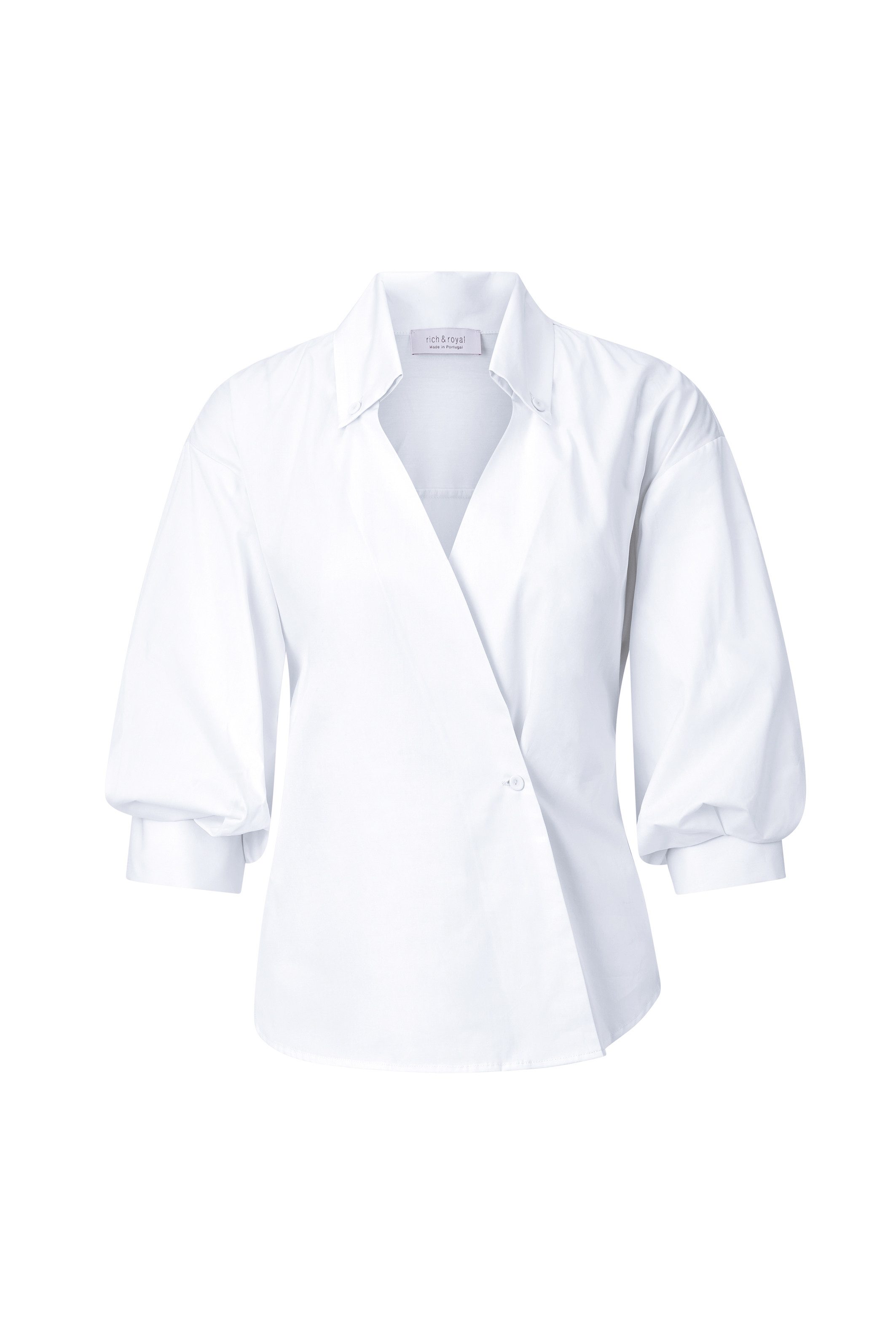 Rich & Royal Klassieke blouse Met overlappende schouder en button-down kraag