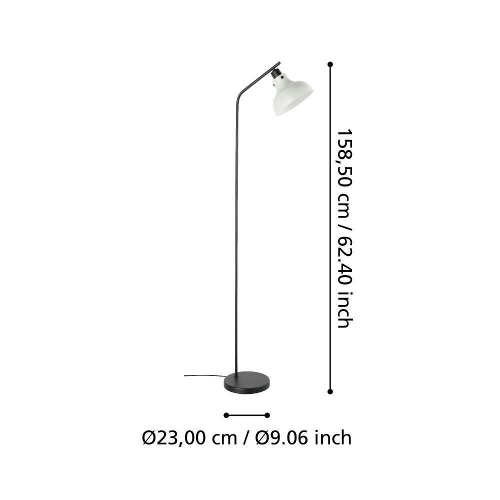 EGLO Staande lamp MATLOCK Vloerlamp, metaal in zwart en grijs, lamp woonkamer, E27 fitting (1 stuk)