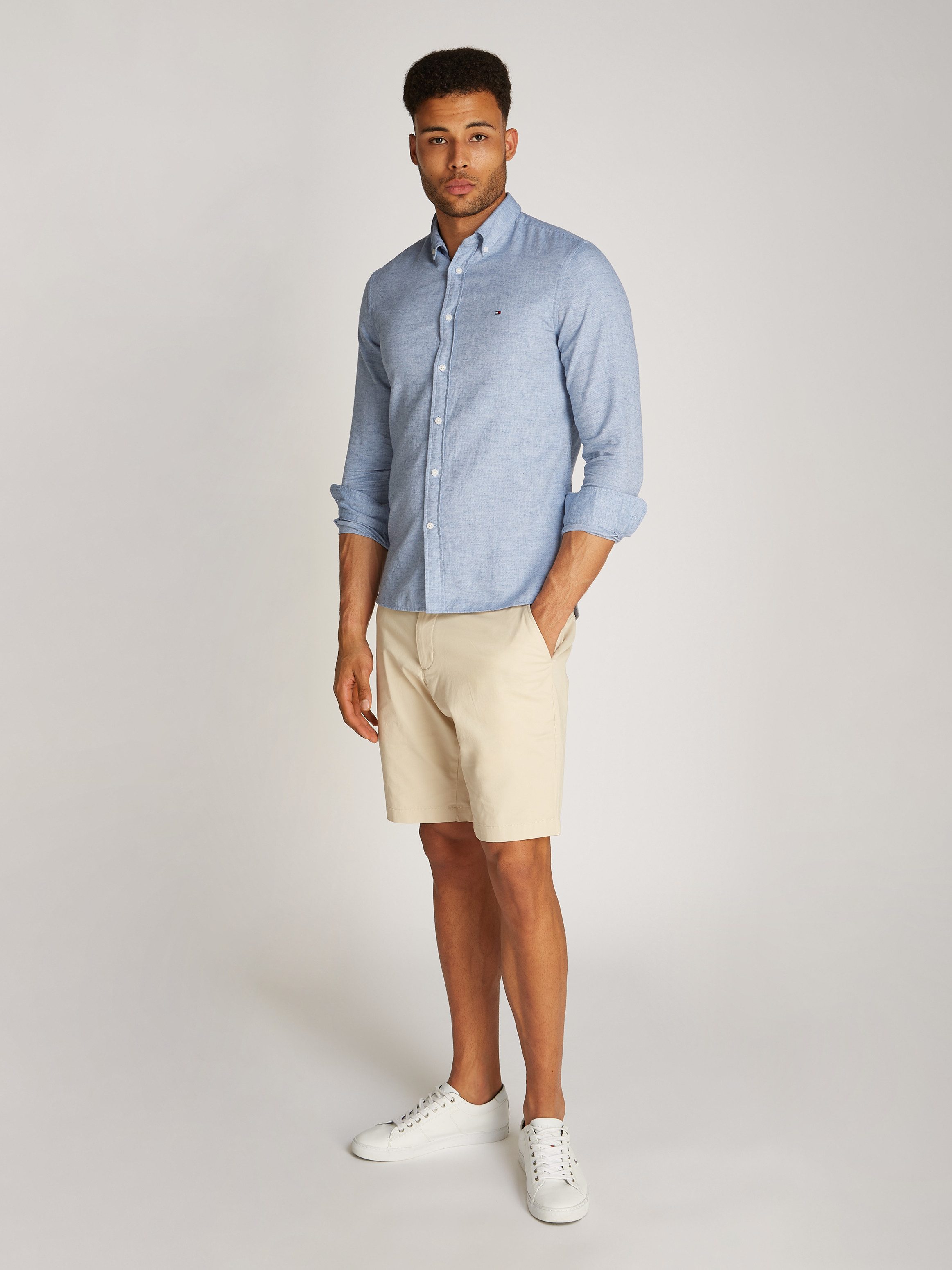 Tommy Hilfiger Overhemd met lange mouwen BRUSHED LINEN SOLID SF SHIRT