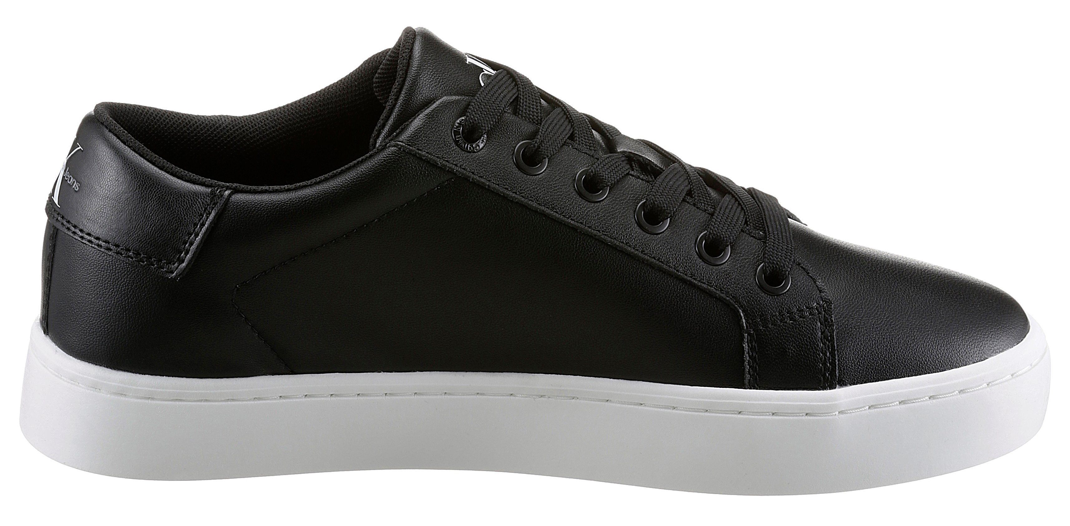 Calvin Klein Sneakers CLASSIC CUPSOLE LACEUP LOW LTH met contrastkleurige logoprint, vrijetijdsschoen, lage schoen, veterschoen