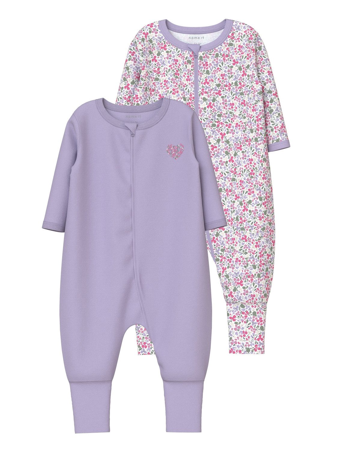 Name it BABY pyjama NBFNIGHTSUIT lila Paars Katoen Ronde hals 104