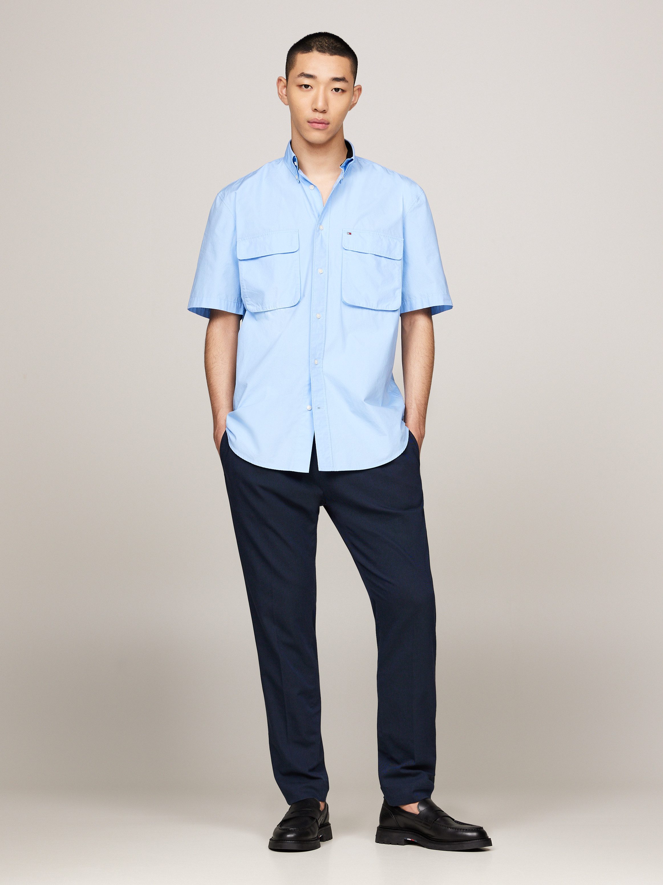 Tommy Hilfiger Overhemd met korte mouwen WCC POPLIN TWO POCKET SHIRT S/S