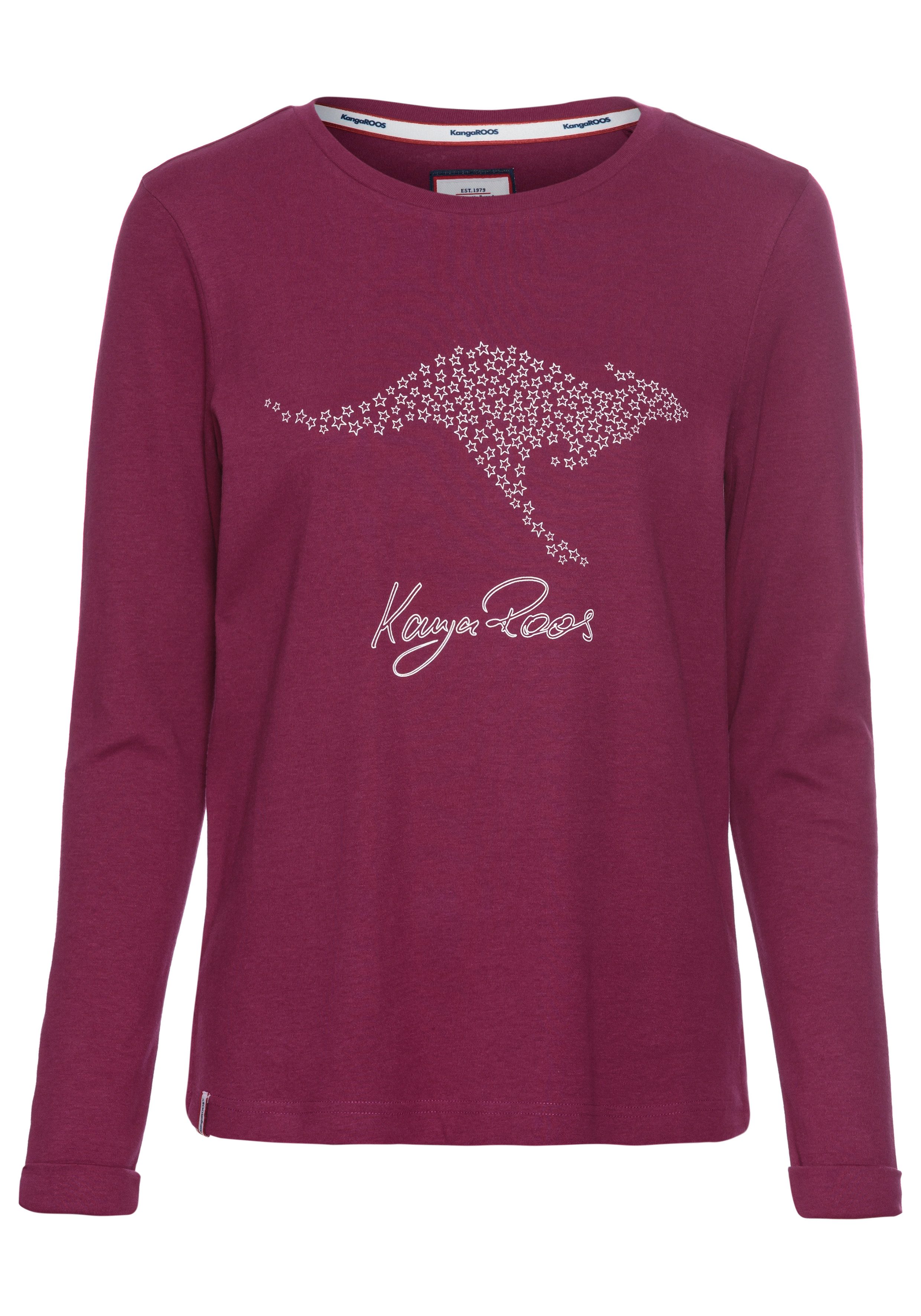 KangaROOS Sweatshirt Lange mouwen figuurvolgend effen met ronde hals