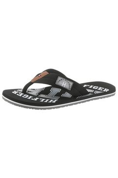 tommy hilfiger teenslippers essential th beach sandal met logoprint zwart