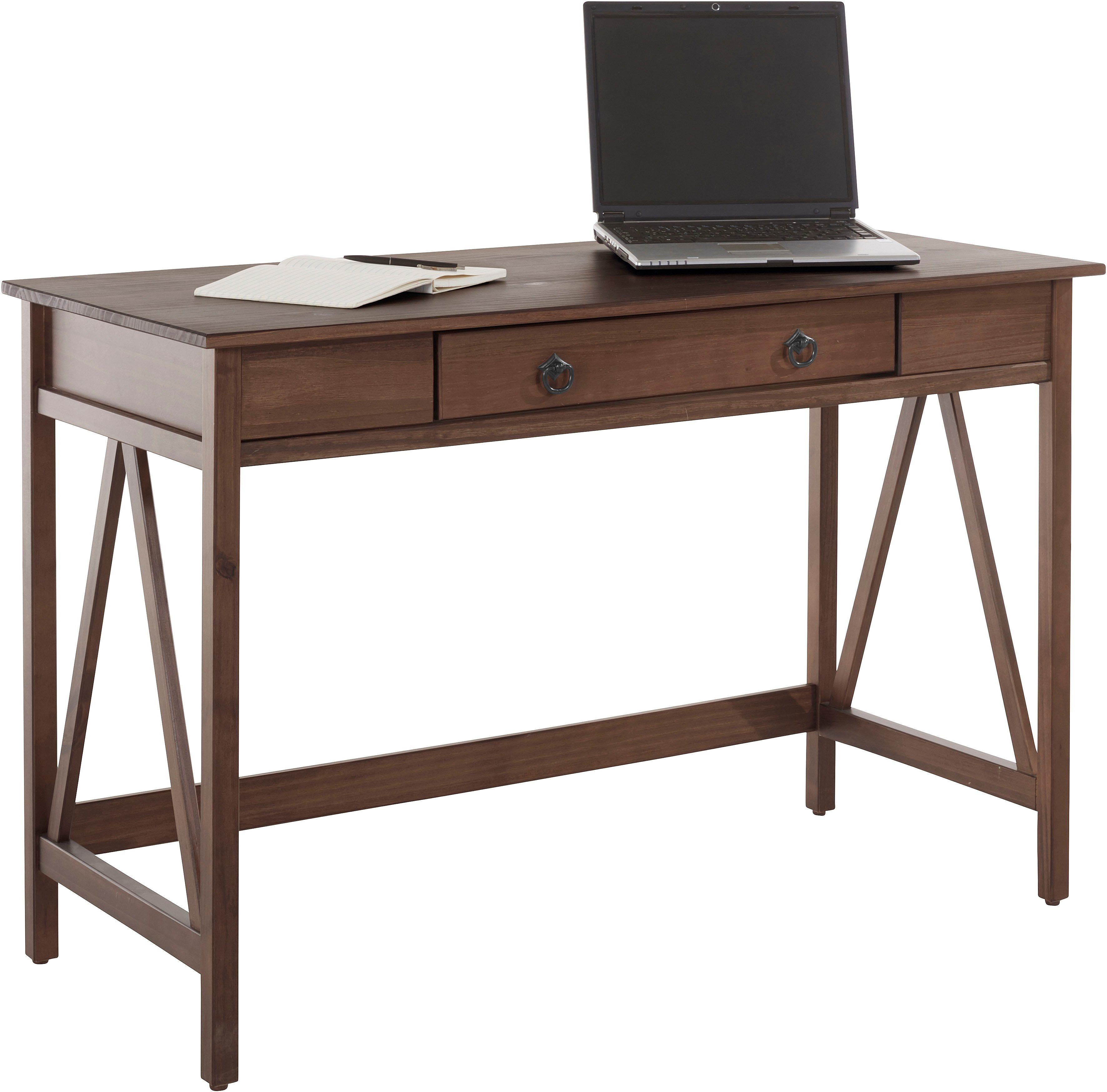 Timbers Bureau Fonville van grenenhout, breedte 116,5 cm, thuiskantoor, sidetable