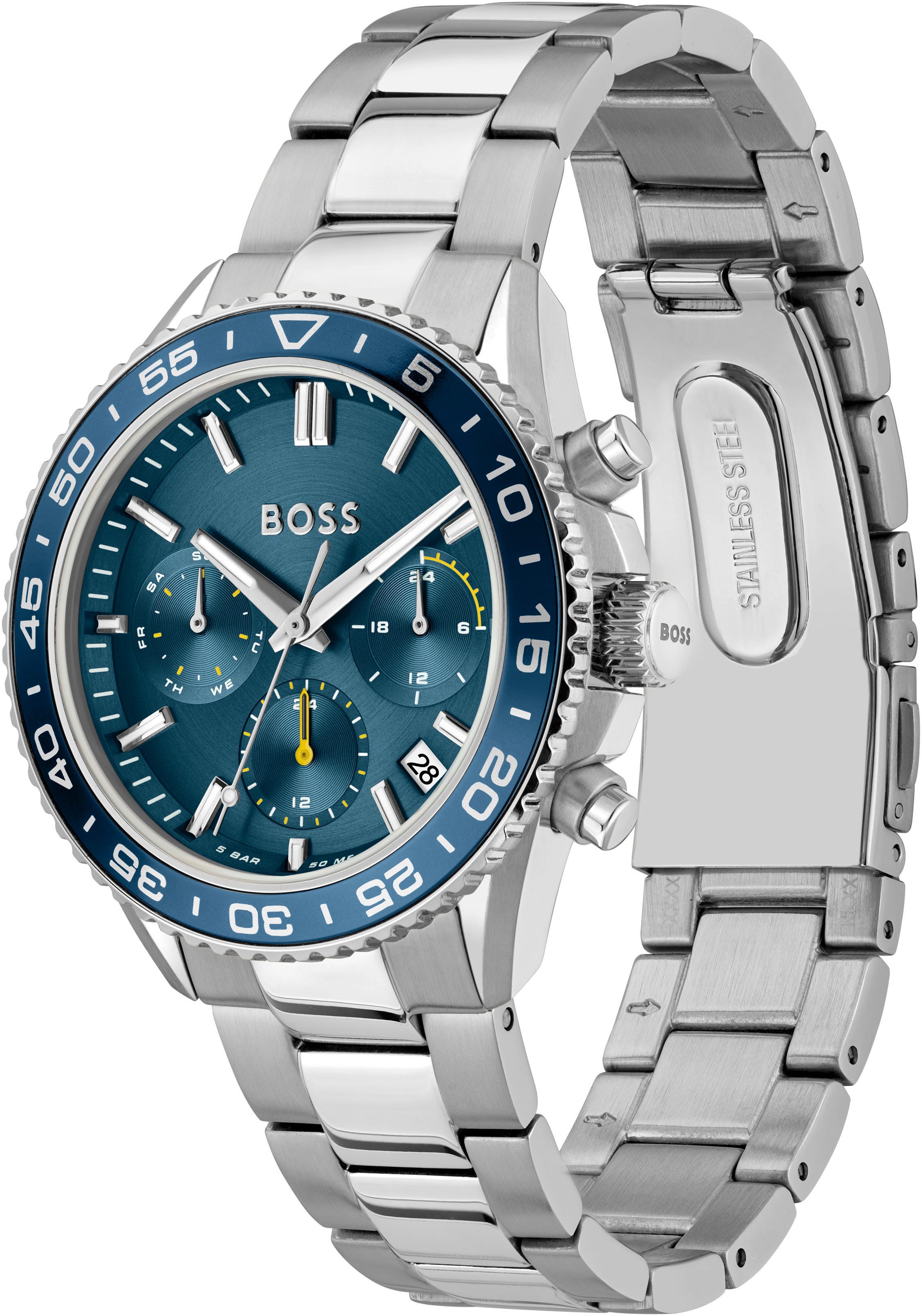 Boss Multifunctioneel horloge RUNNER FOR HER Quartz horloge, dameshorloge, armbanduhr, datum, roestvrijstalen band