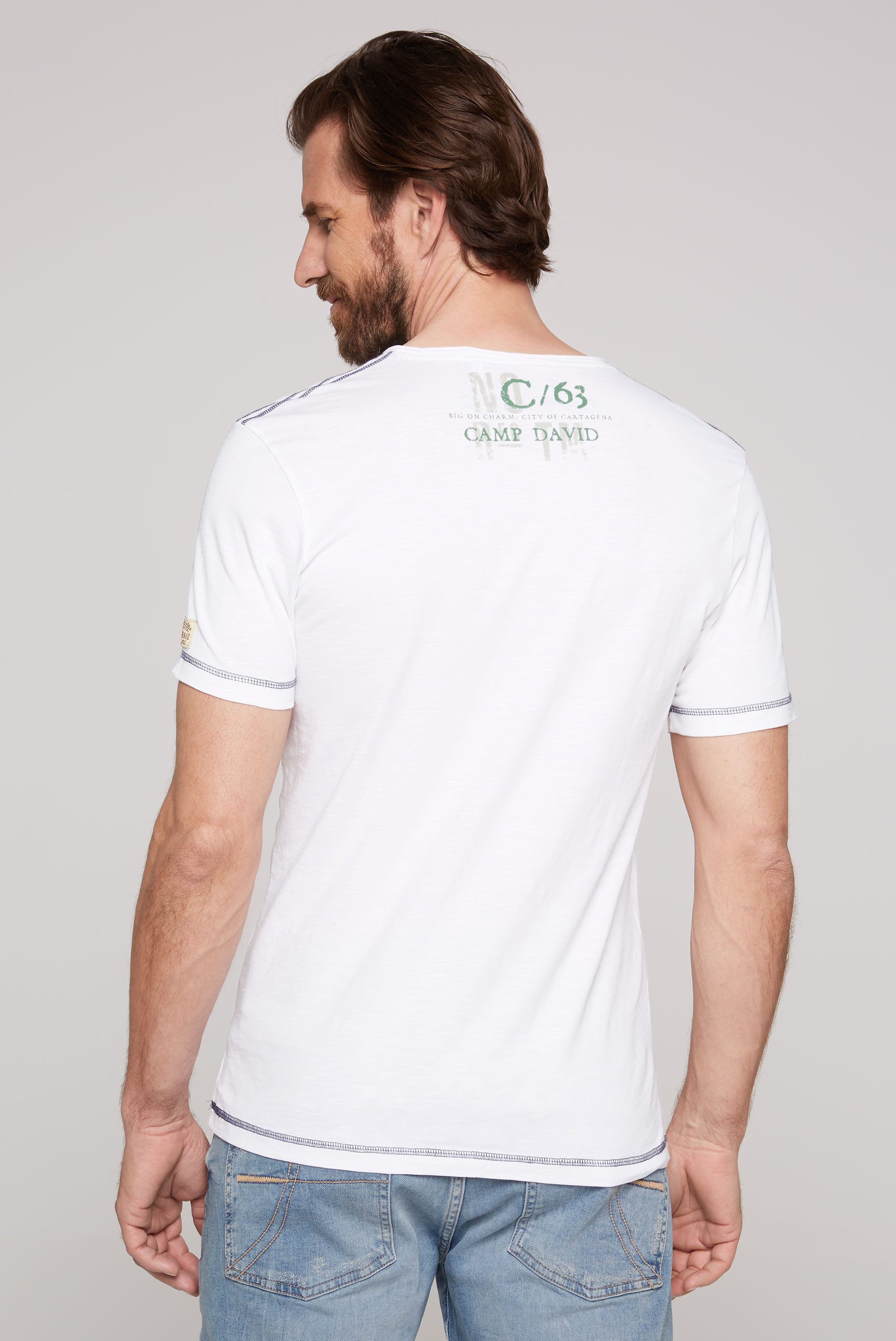 CAMP DAVID T-shirt met voor- en achterkant print