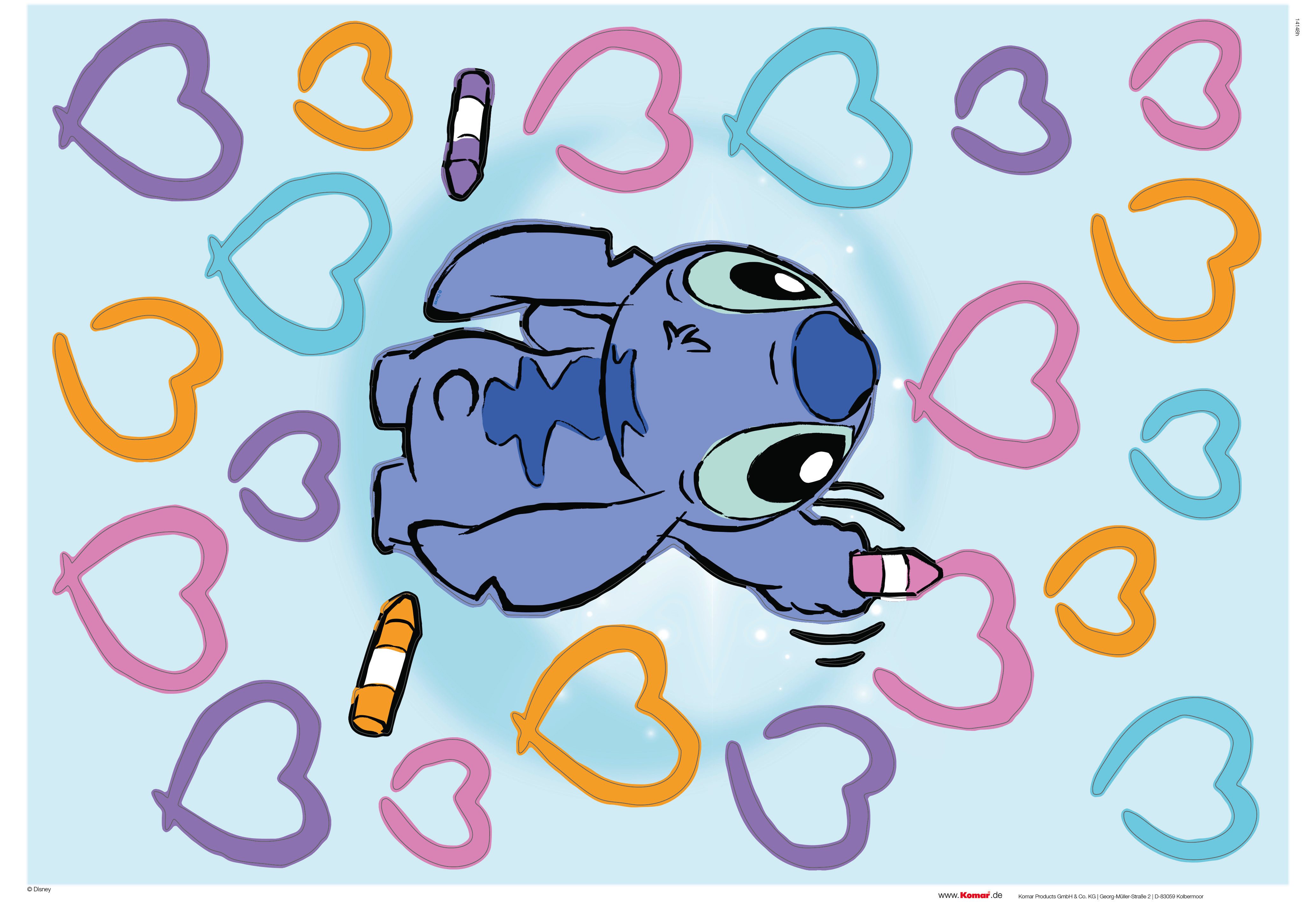 Komar Wandfolie Stitch Artist - grootte 50 x 70 cm zelfklevend, wandstickers, kinderkamer (22-delig)