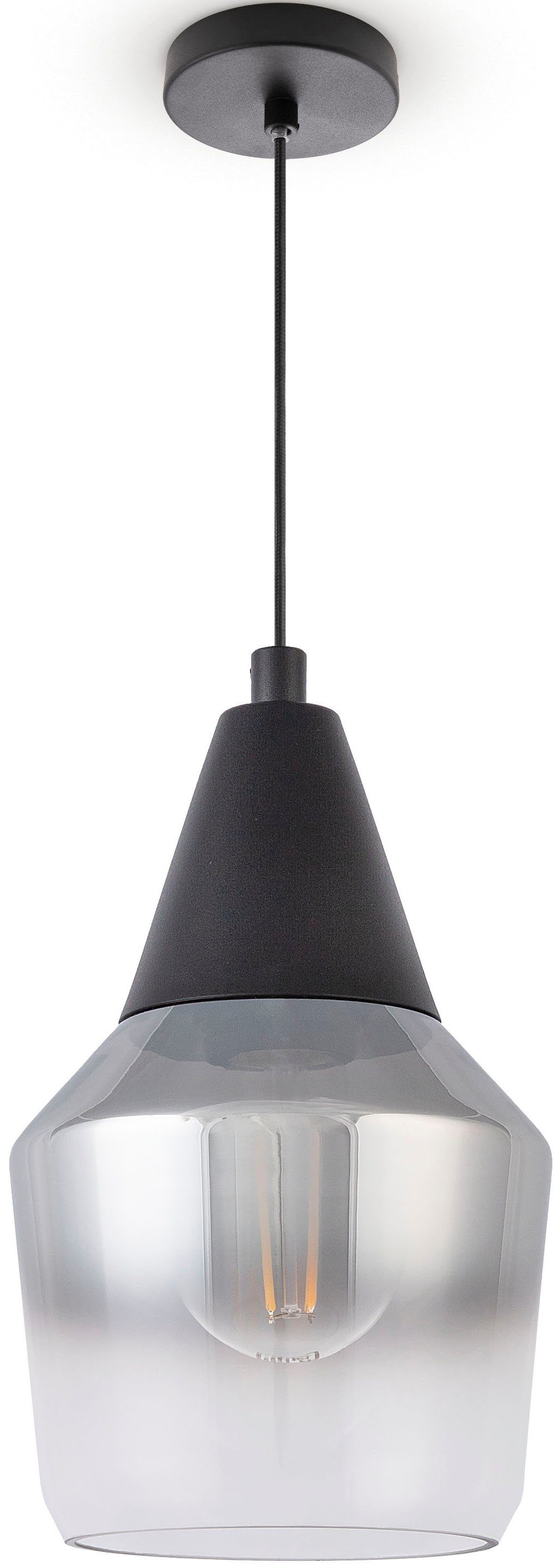 Paco Home Hanglamp Diana Eettafel plafondlamp glas lampenkap modern vintage industrieel E27