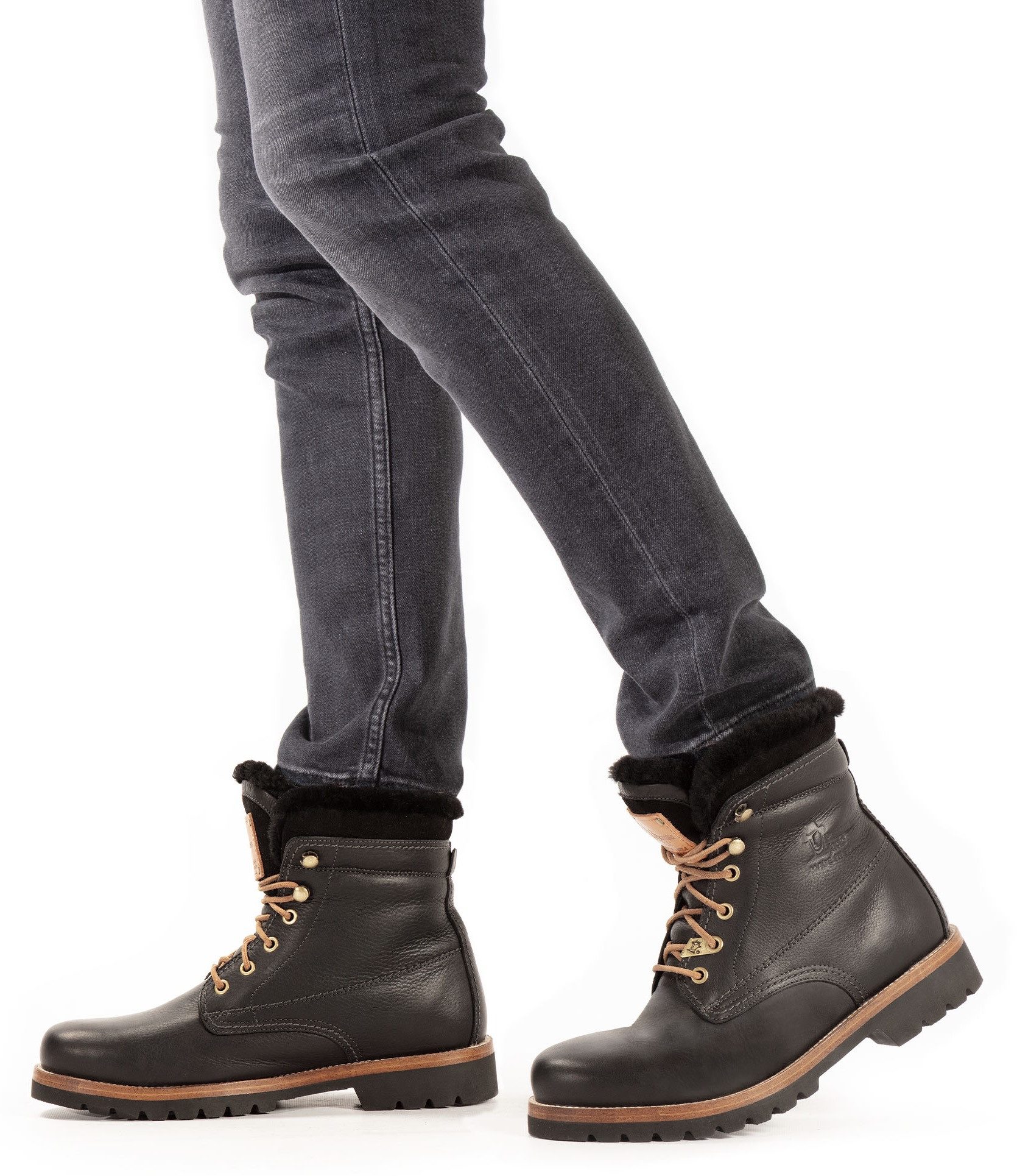 Panama Jack Winterlaarzen Aviator Igloo , blokhak, winterlaarsjes, veterboots met logo-patch