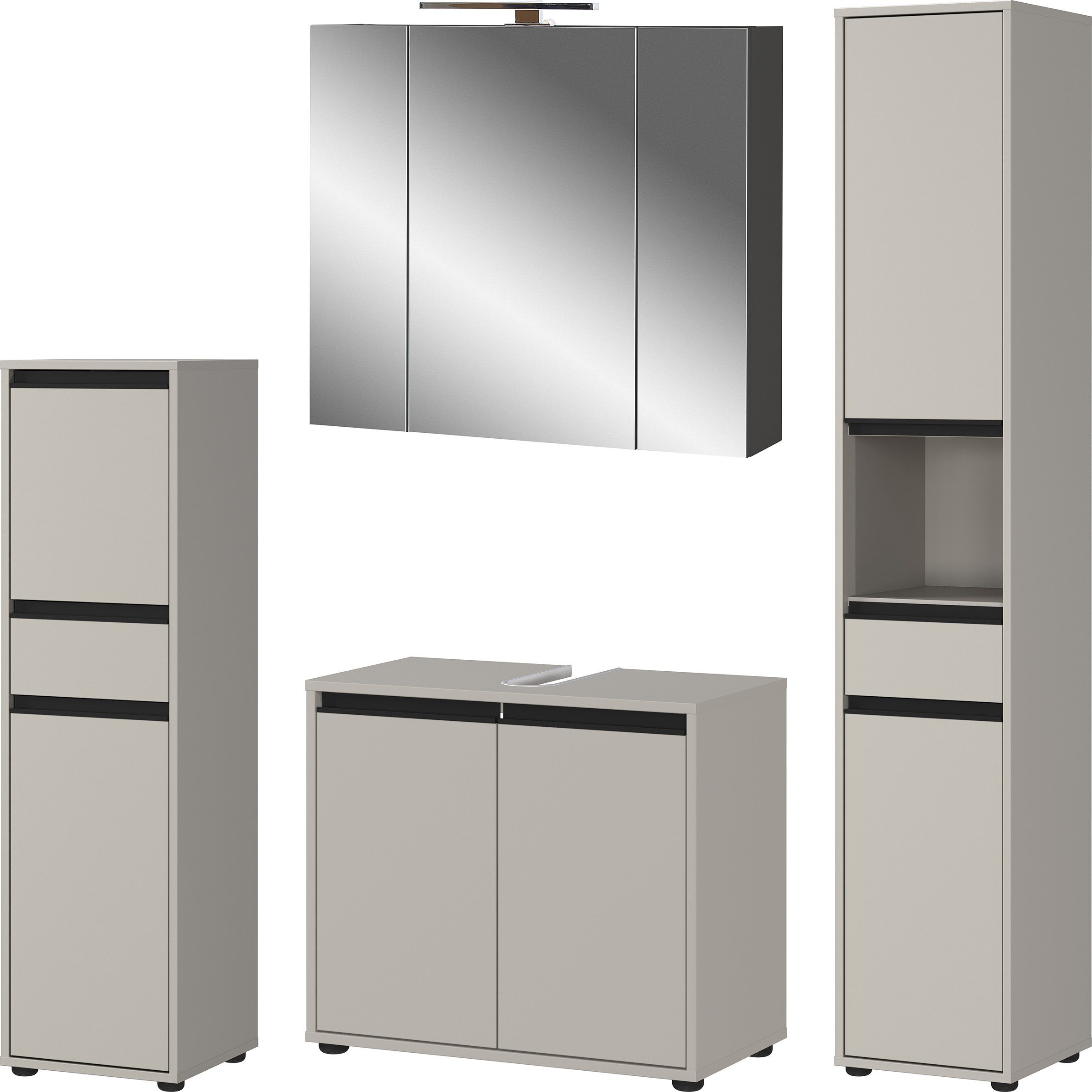 GERMANIA Badmeubelset Lemont 4-delig (4 stuks) badmeubelsets grijs