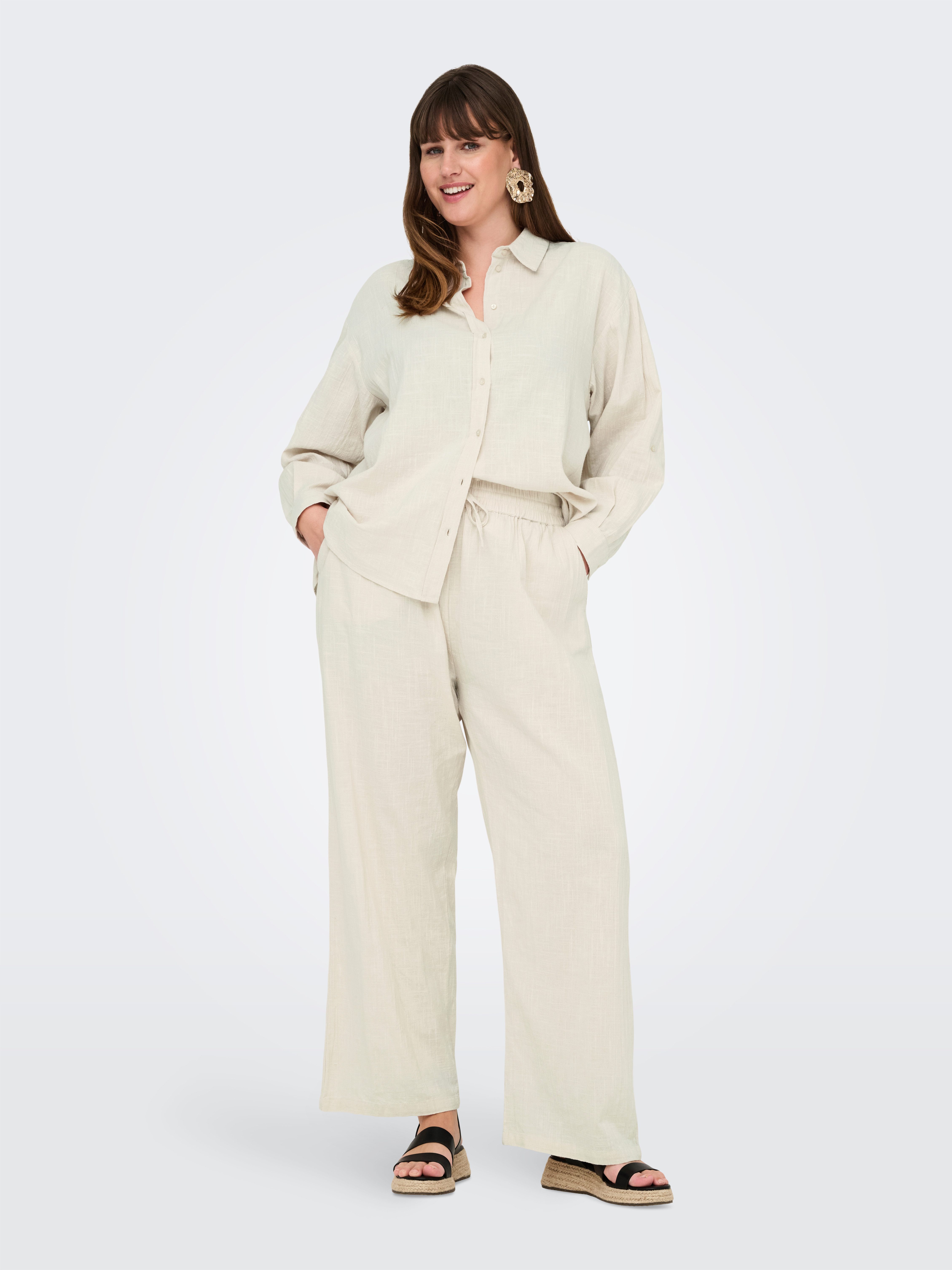 ONLY CARMAKOMA Blouse met lange mouwen CARTIZANA COTTON L/S SHIRT WVN NOOS
