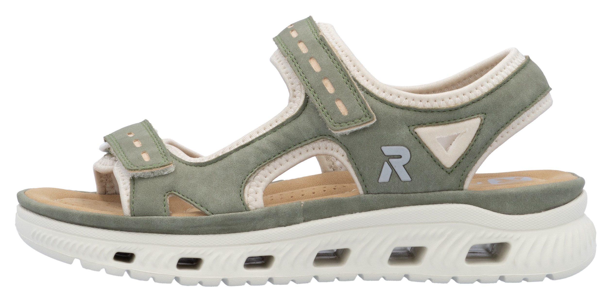 RIEKER Sport Sandalen Outdoorsandalen zomerschoen, sandaal, plateauhak met klittenbandsluitingen