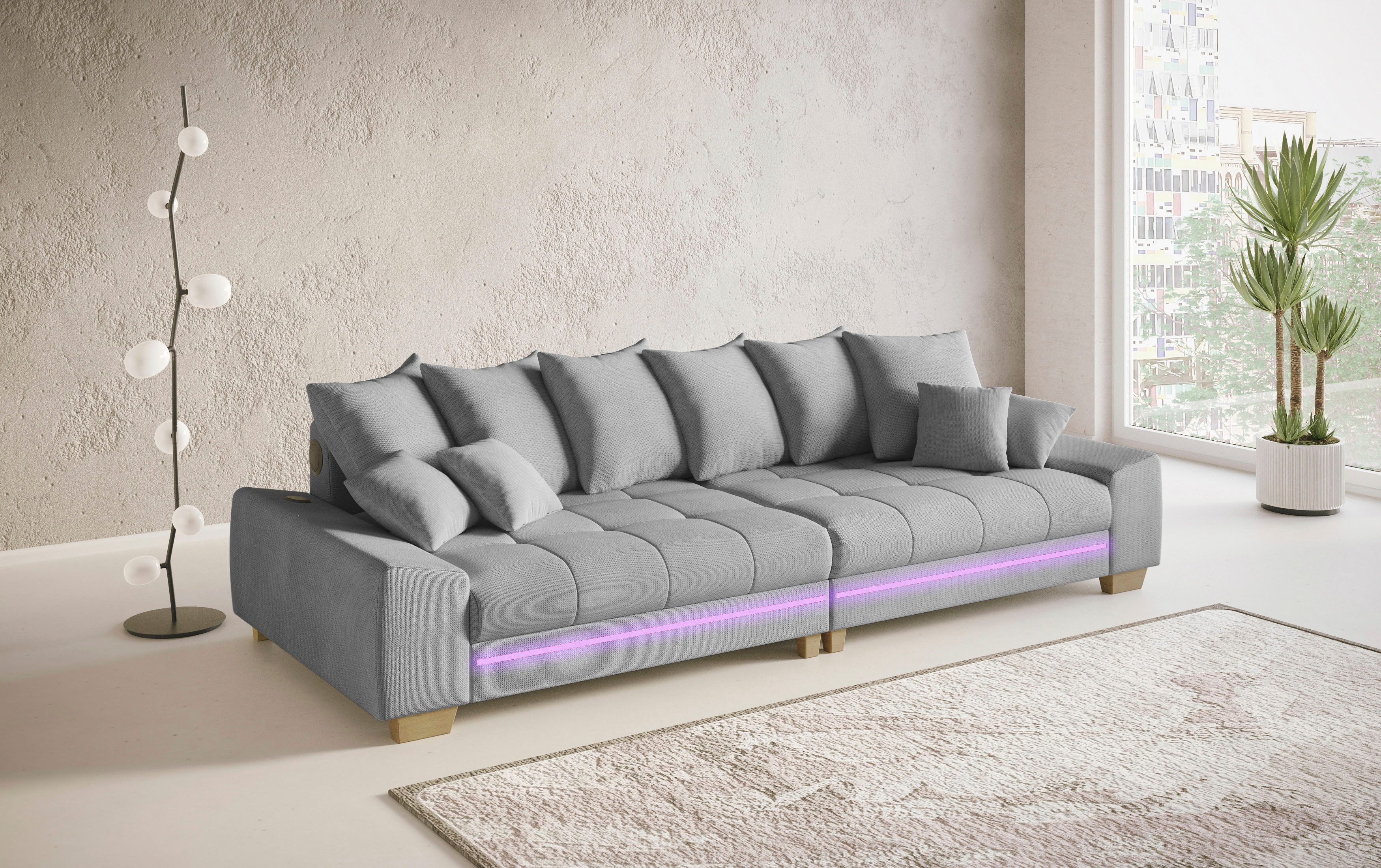 Mr. Couch Megabank Nikita II met rgb-led, bluetooth-geluidssysteem, koudschuim