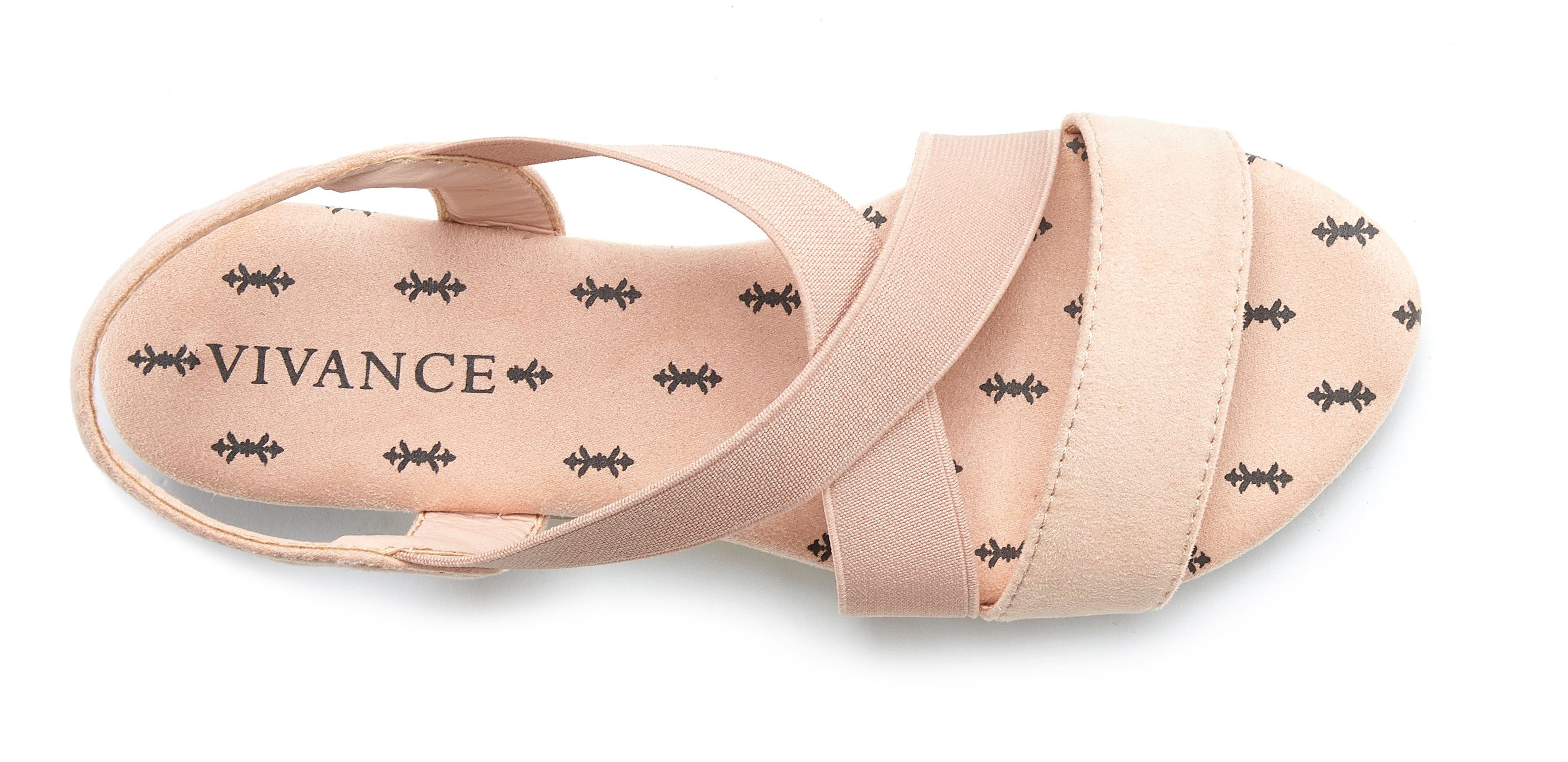 Vivance Sandaaltjes Zomerschoen Sandaal, zomerschoen met elastische bandjes en sleehak VEGAN