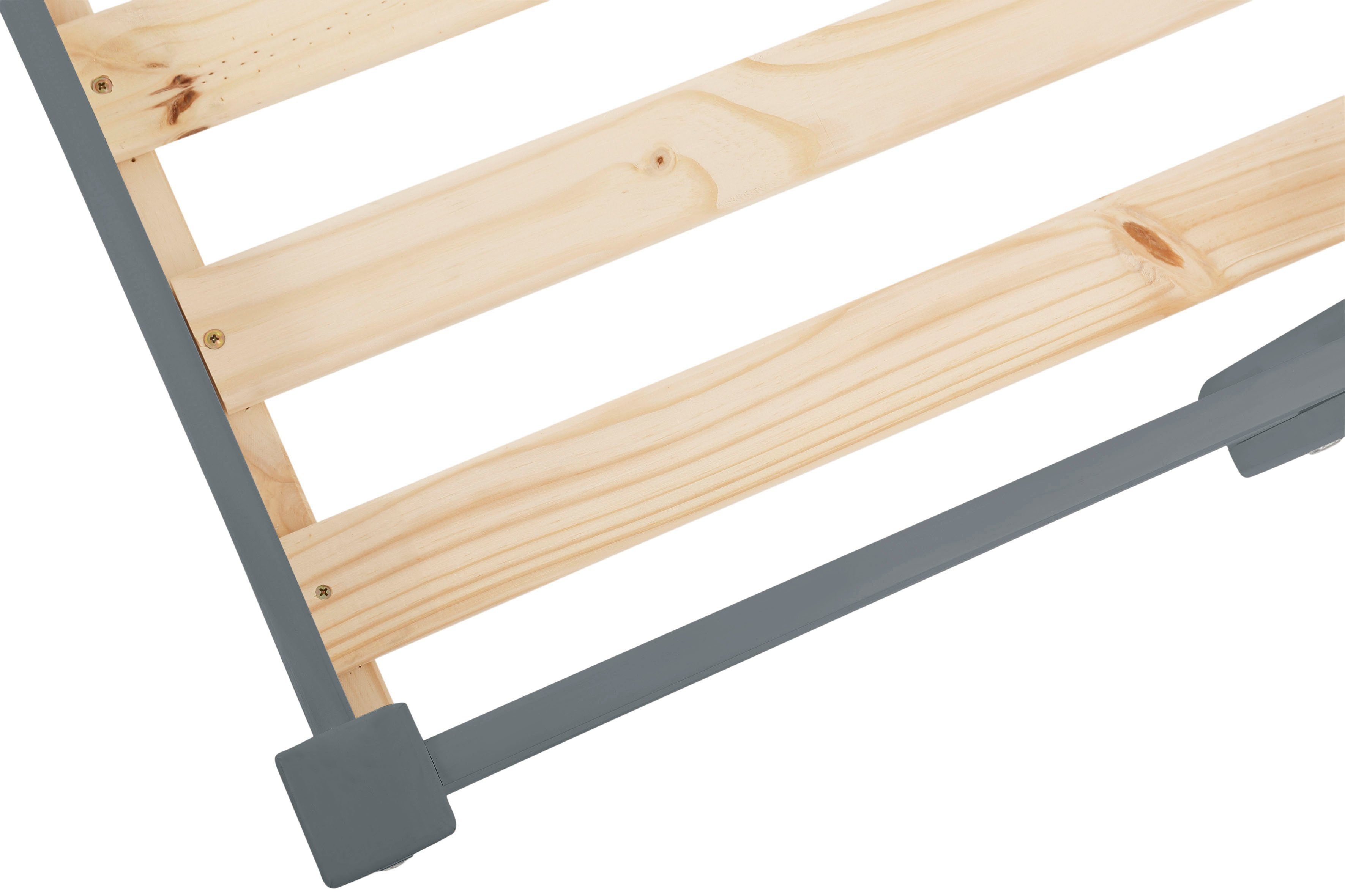 Lüttenhütt Kinderledikant Alpi Grenenhout, inclusief ladder en lattenbodem, ligoppervlak 90x200 cm