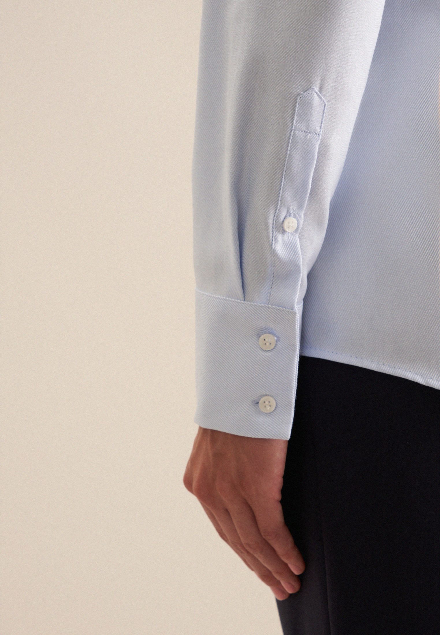 seidensticker Klassieke blouse Zwarte roos Lange mouwen kraag uni