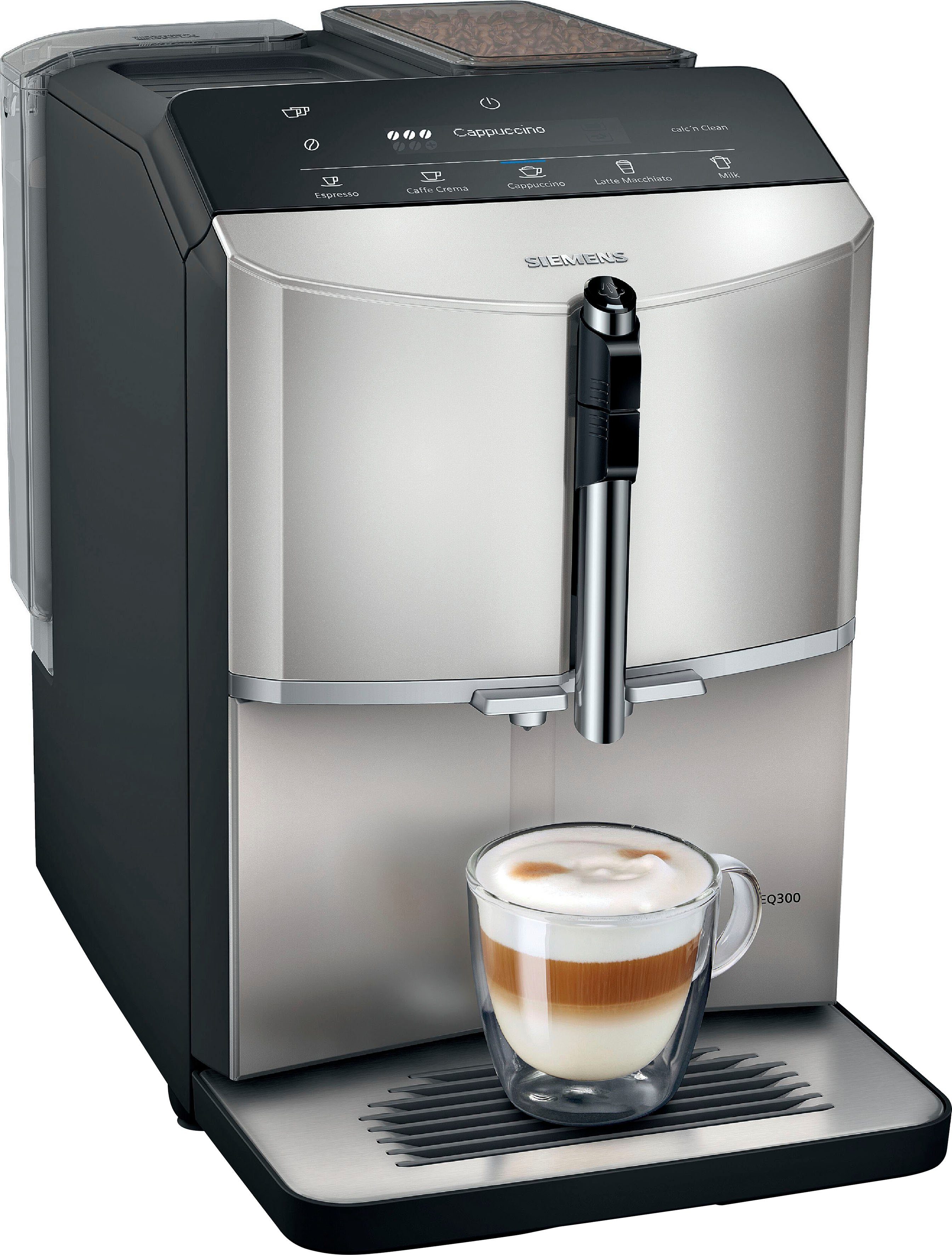 SIEMENS Volautomatisch koffiezetapparaat EQ300 TF303E07, veel koffiespecialiteiten,...