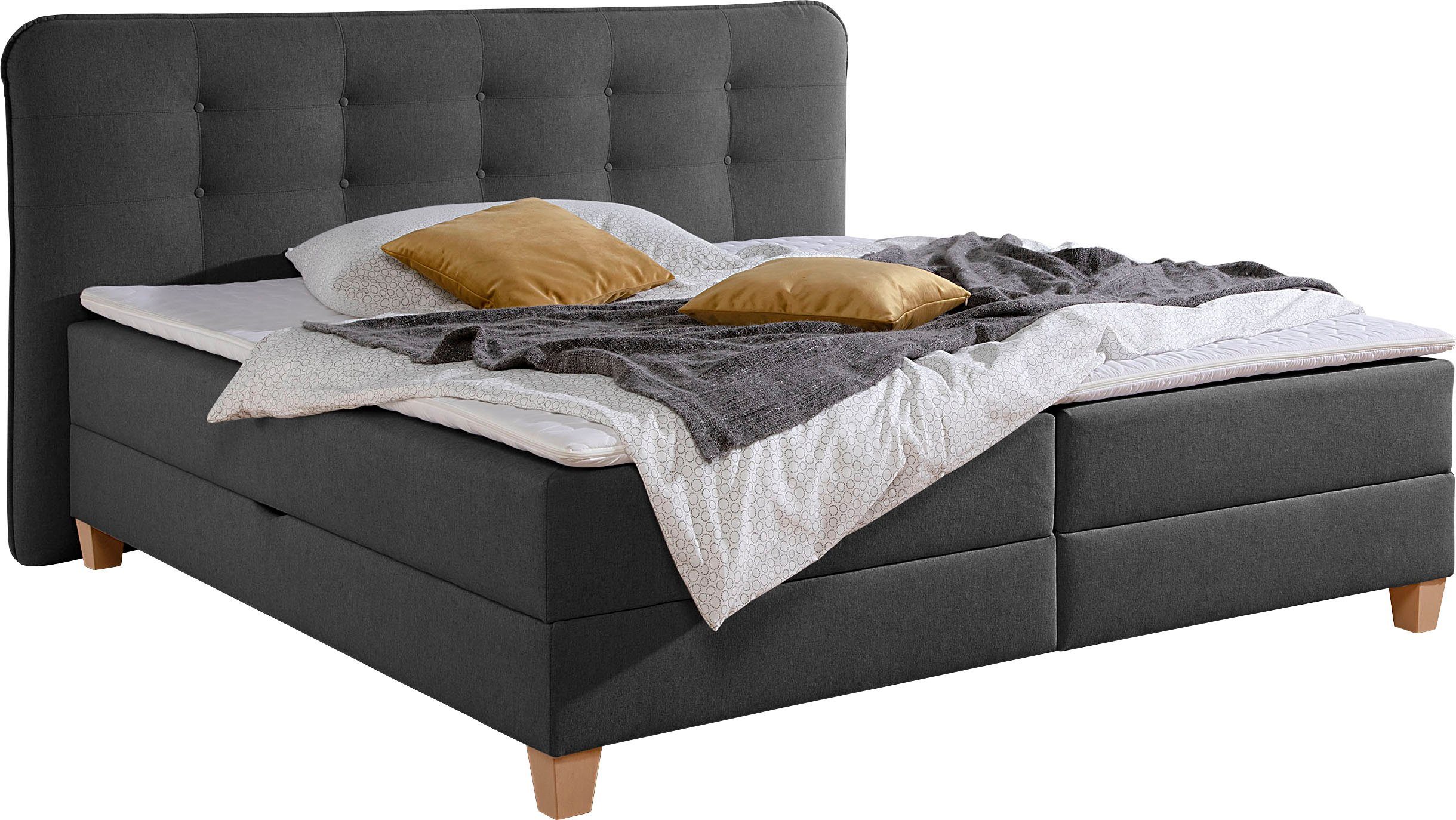 Home affaire Boxspring inclusief topmatras van koudschuim en bedkist
