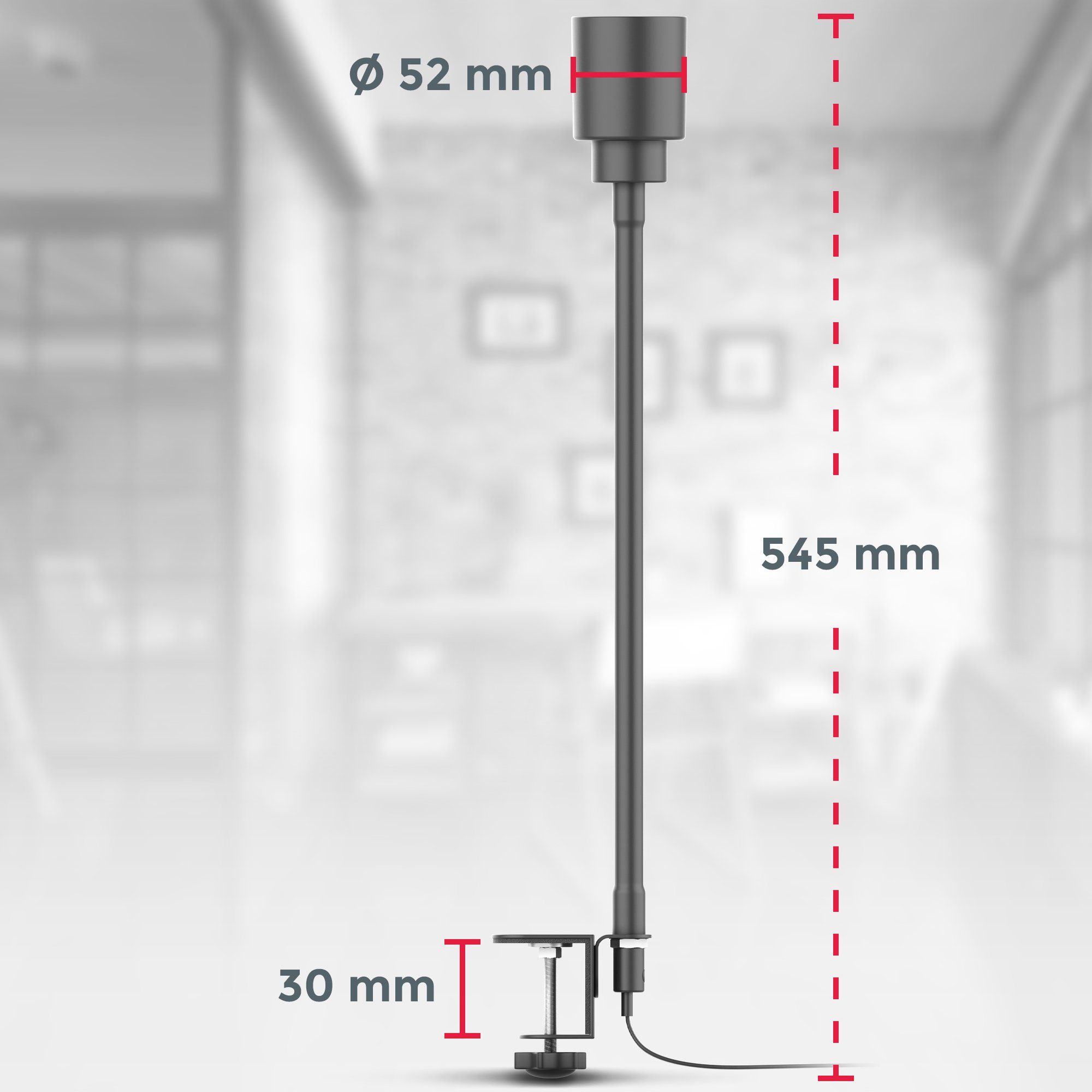 B.K.Licht Klemlamp BK_KL1355 LED klemlamp, incl. 5W GU10 lamp, zwart 3.000k warmwit licht, draaibaar, kantelschakelaar, 3 cm klembaar (1 stuk)