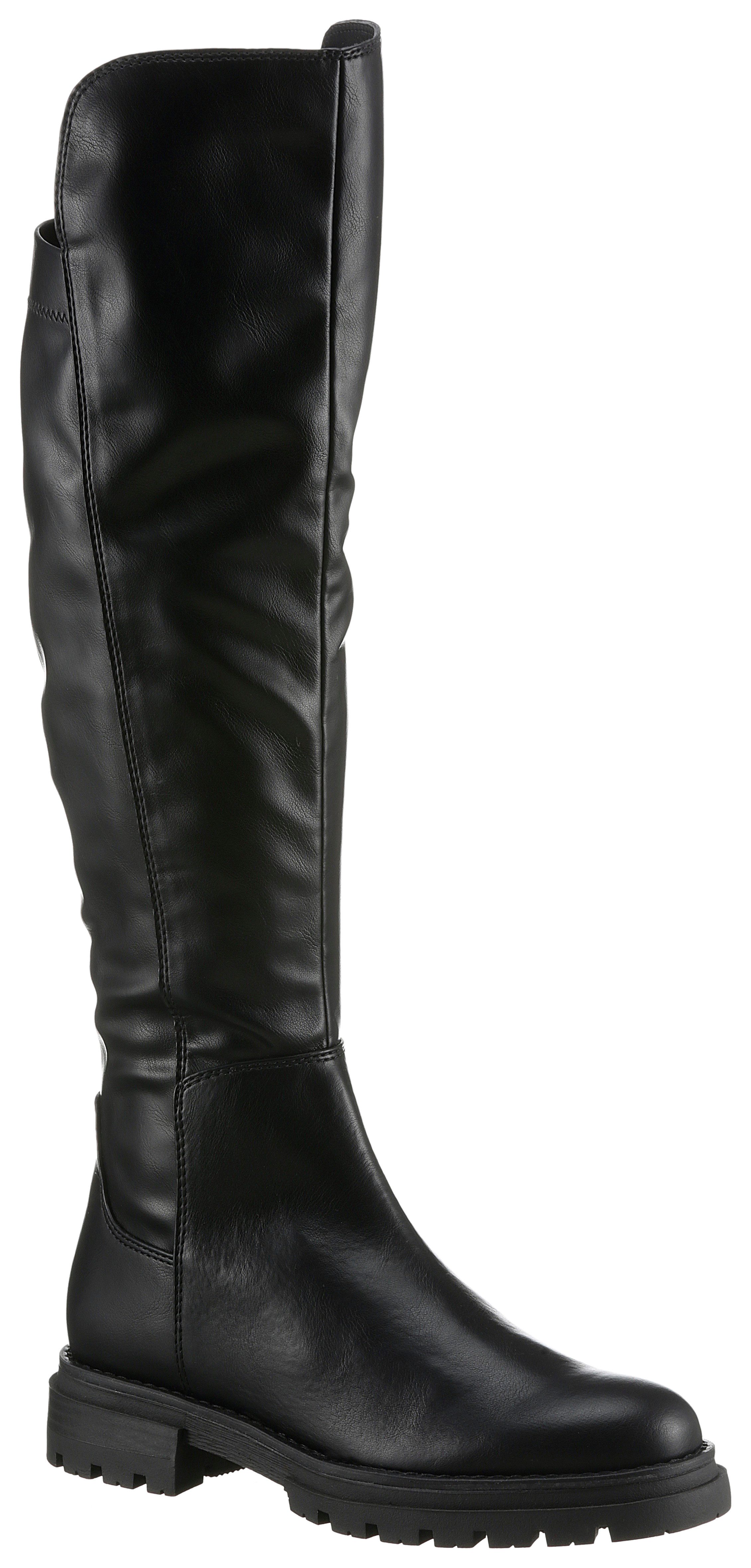 Marco Tozzi Overknee-laarzen Trentino , blokhak, herfstmode, flats, met feel me-uitrusting dames overknee laarzen maat 36 zwart
