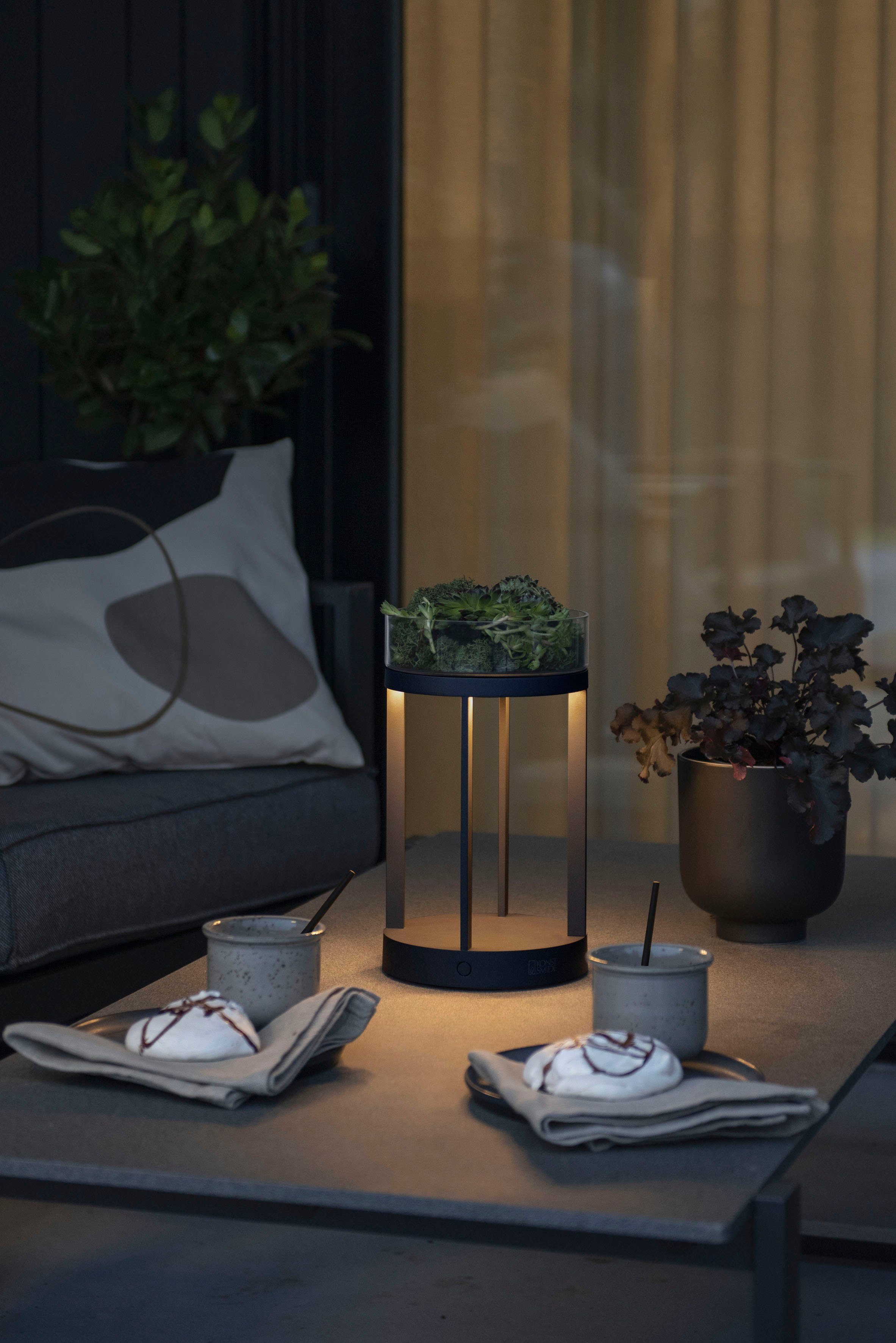 KONSTSMIDE Led-lantaarn Chieti Chieti LED USB-lantaarn, dimbaar 2700/3000K glasdeksel (2 stuks)