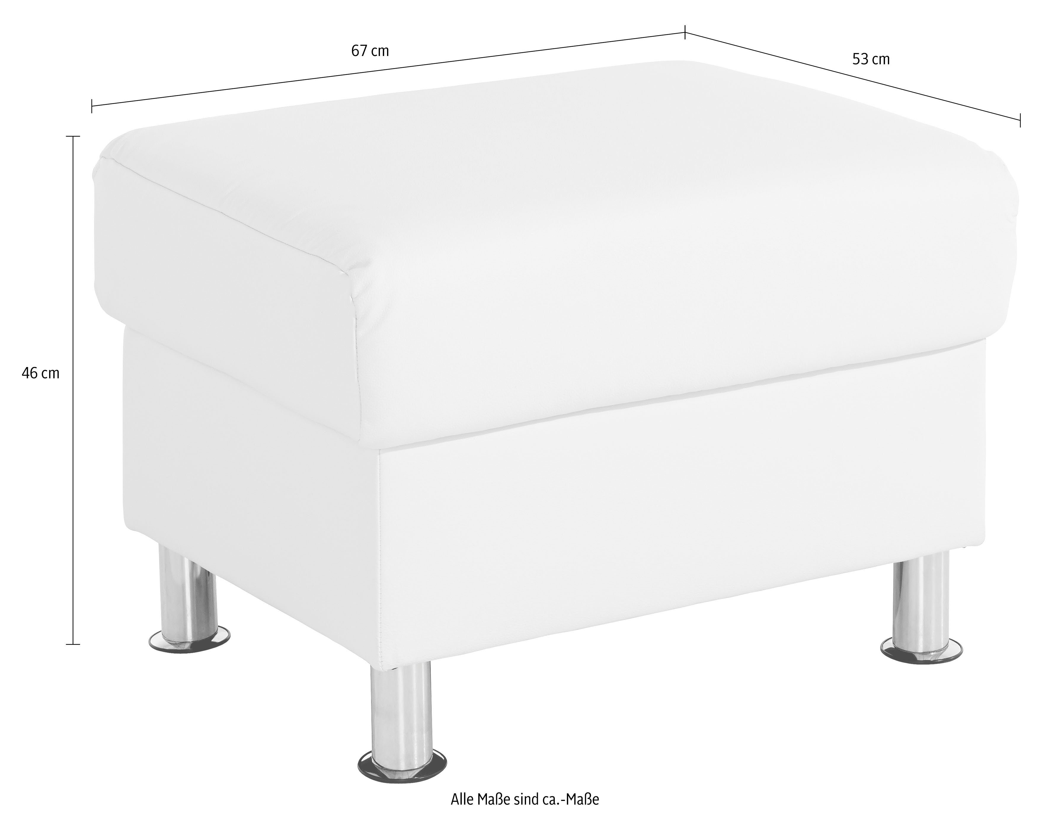 TRENDMANUFAKTUR Hocker Rondo, poef bij de serie, breedte 67 cm, chromen voeten Voetenbank optioneel met verenkern, in verschillende bekledingen bestelbaar