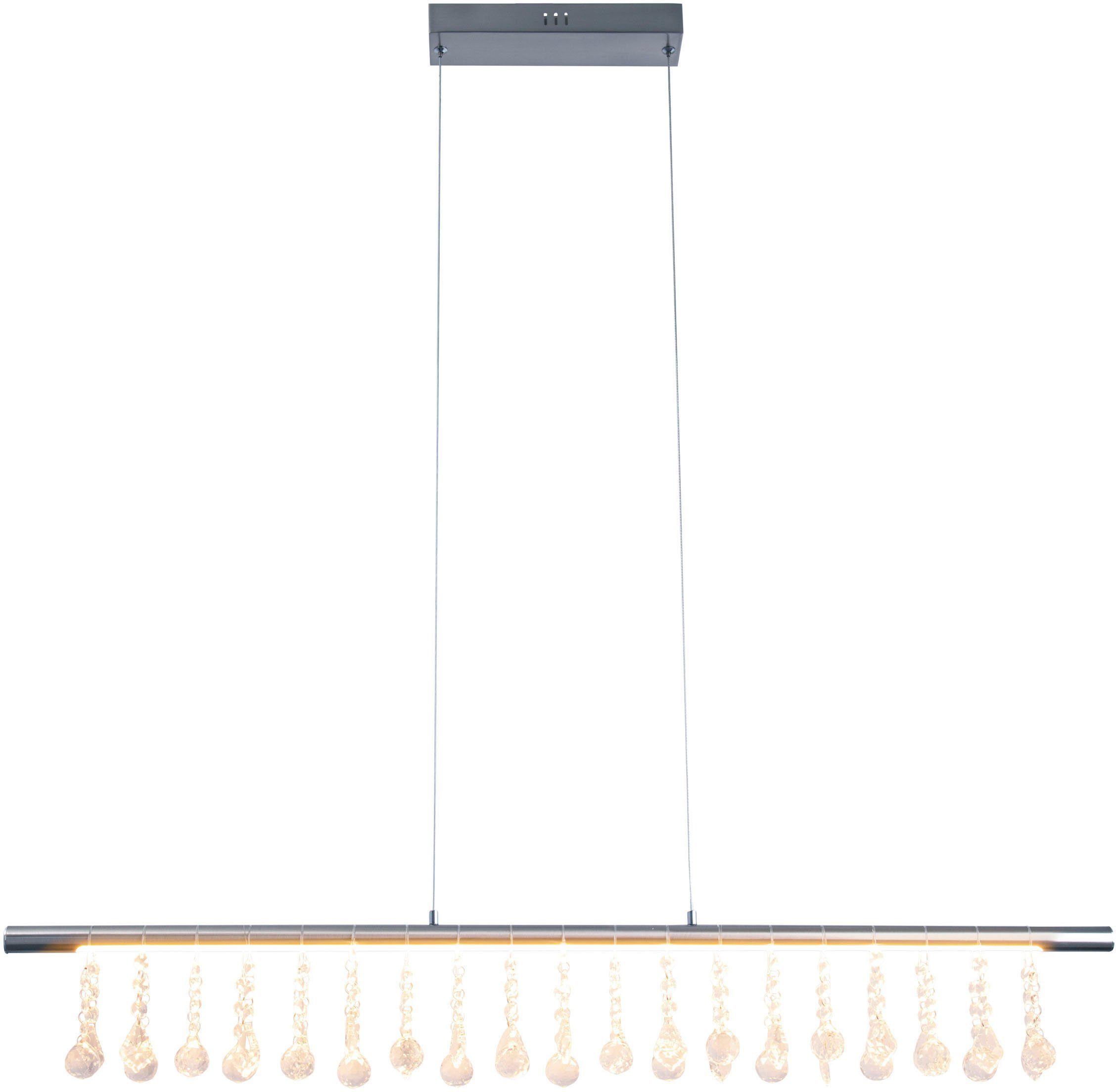 näve Led-hanglamp Nobilis Hanglamp, dimbaar, warmwit, L: 100 cm, satin-nikkel (1 stuk)