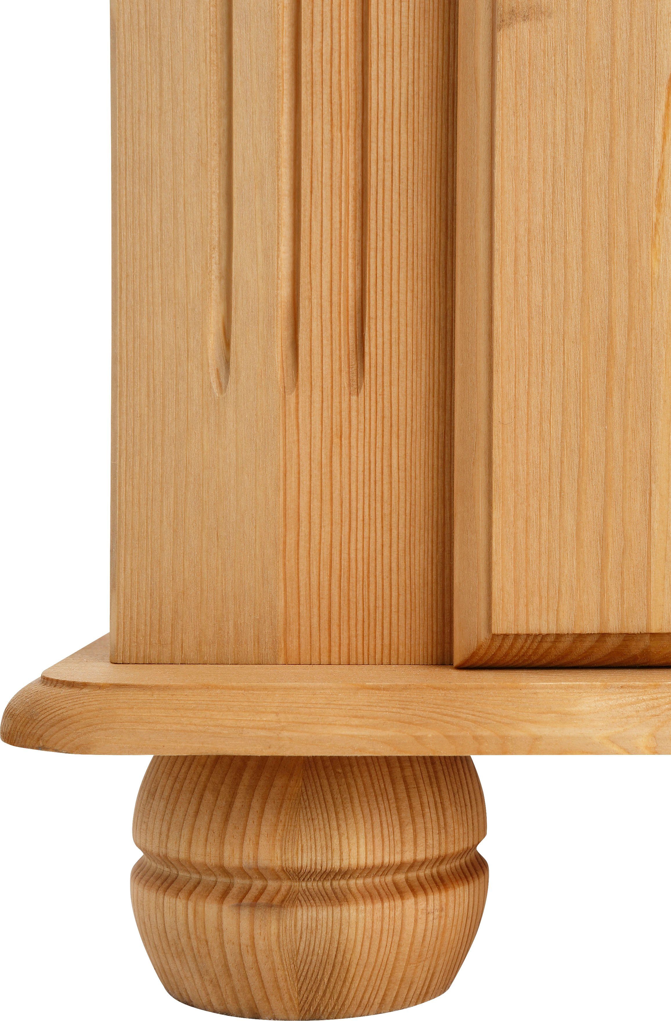 Home affaire Vitrinekast ADELE 4-deurs, hoogte 185 cm, met glaselementen, van massief dennenhout, fsc®