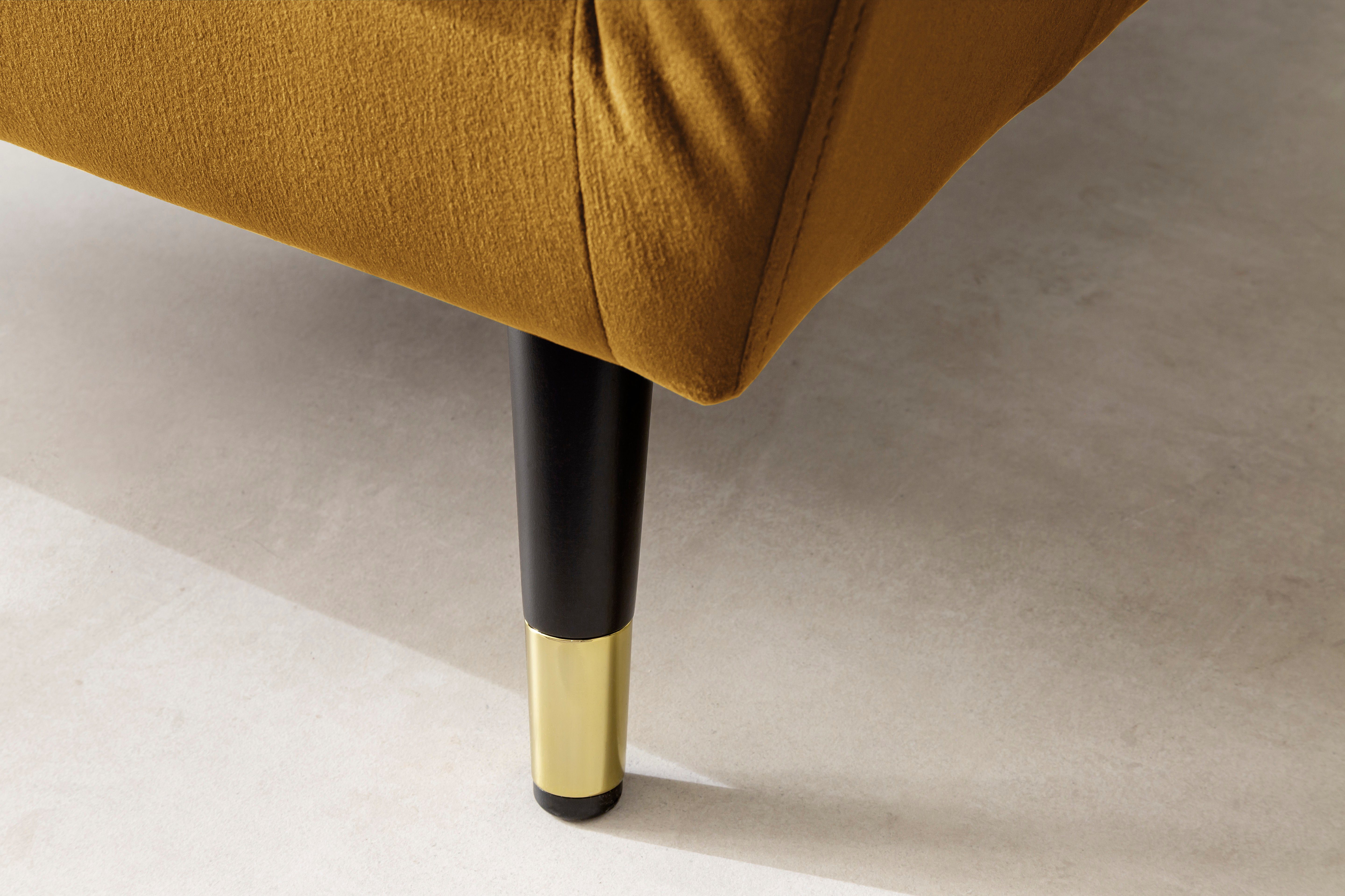 Trends by HG Hoekbank Amira L-vorm met strassteentjes en goudkleurige applicaties